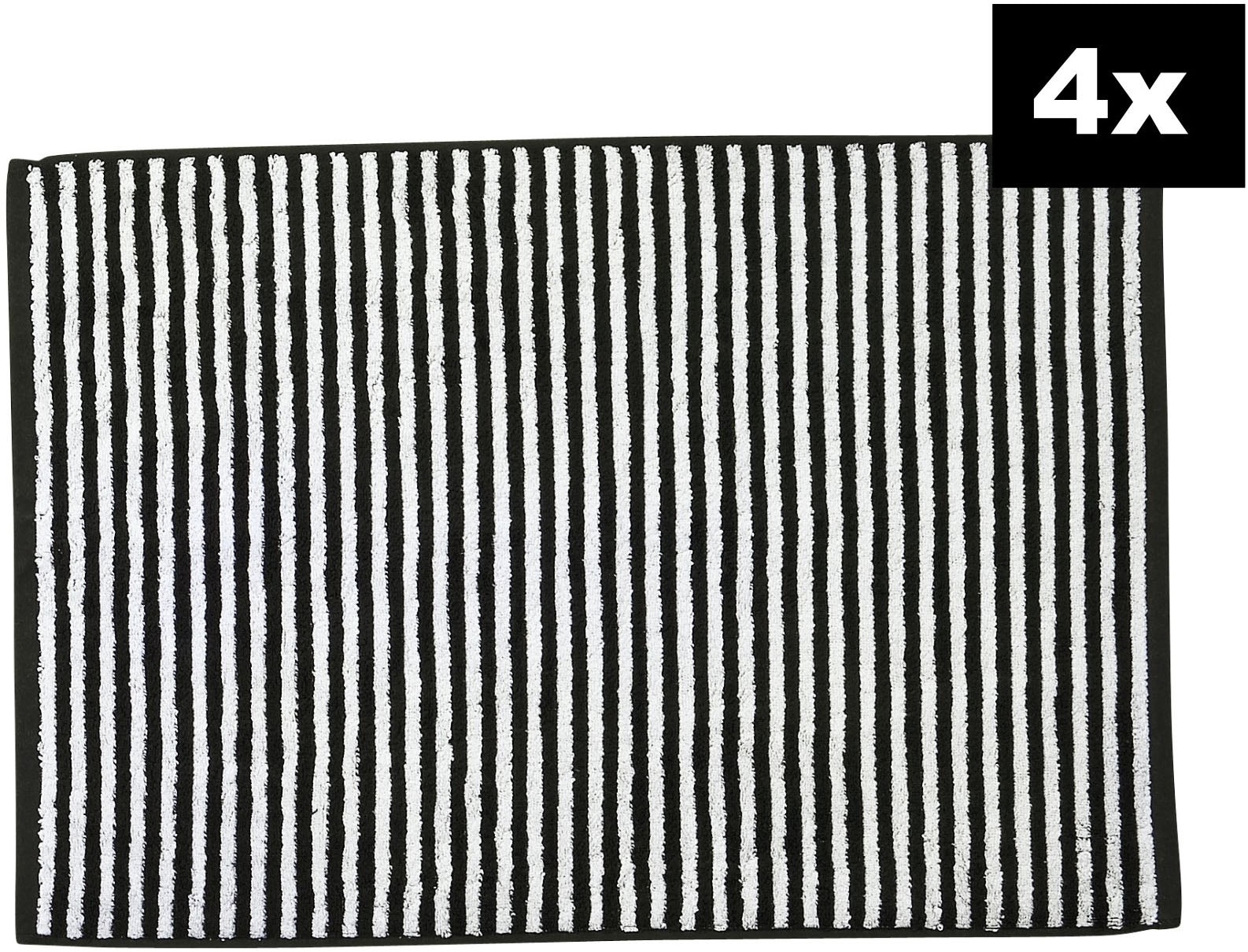 done.® Badematte »DAILY SHAPES Stripes 4er-Set« Höhe 5 mm fußbodenheizungsgeeignet Badvorleger aus 100% Baumwolle, Jacquardgewebt
