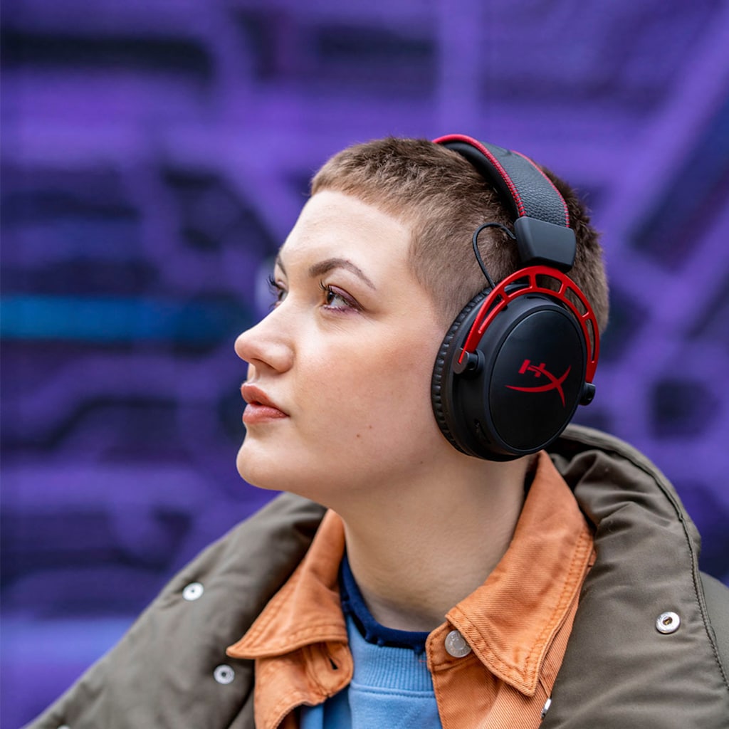 HyperX Gaming-Headset »Cloud Alpha Wireless«, LED Ladestandsanzeige-Rauschunterdrückung-Mikrofon abnehmbar