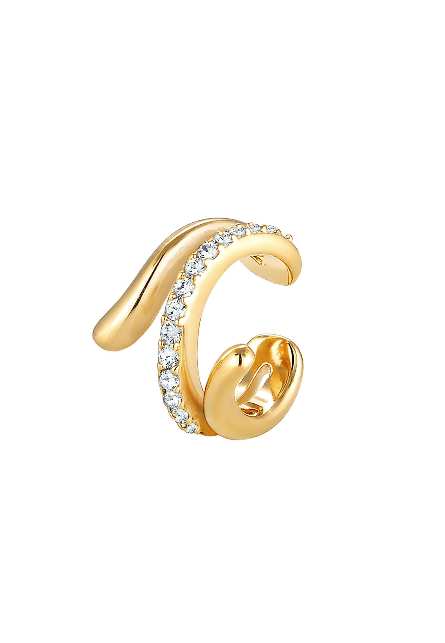 Elli Ohrklemme »Ohrringe Single Earcuff Twisted Kristalle Weiß 925 Sterling Silber«