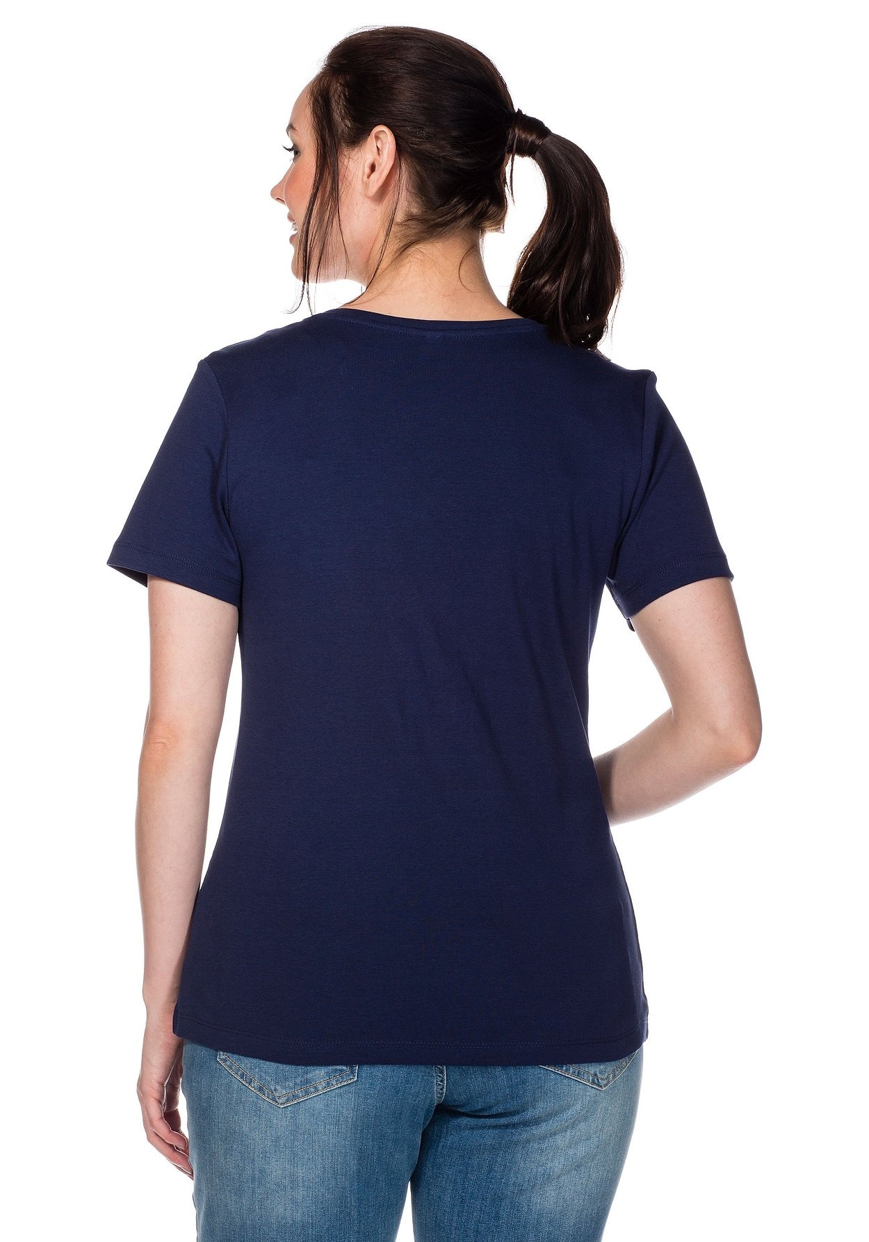 Sheego T-Shirt »T-Shirt aus fein gerippter Qualität«