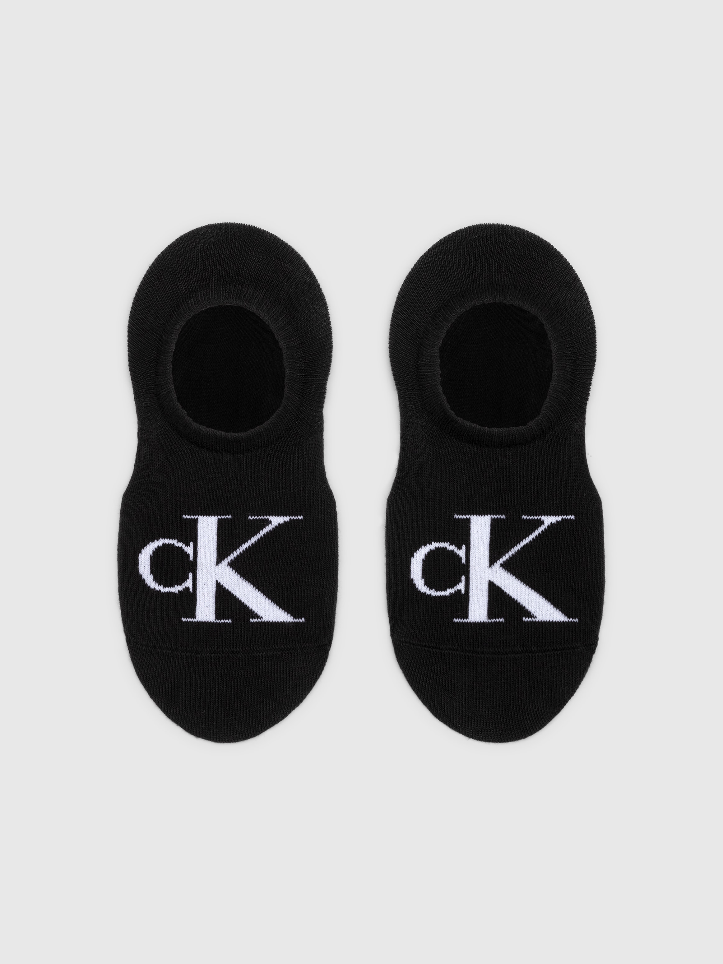 Calvin Klein Jeans Füßlinge »CKJ WOMEN FOOTIE HIGH CUT 2P MONOGRAM«, (2 Paar), Mit großer Logostickerei vorn