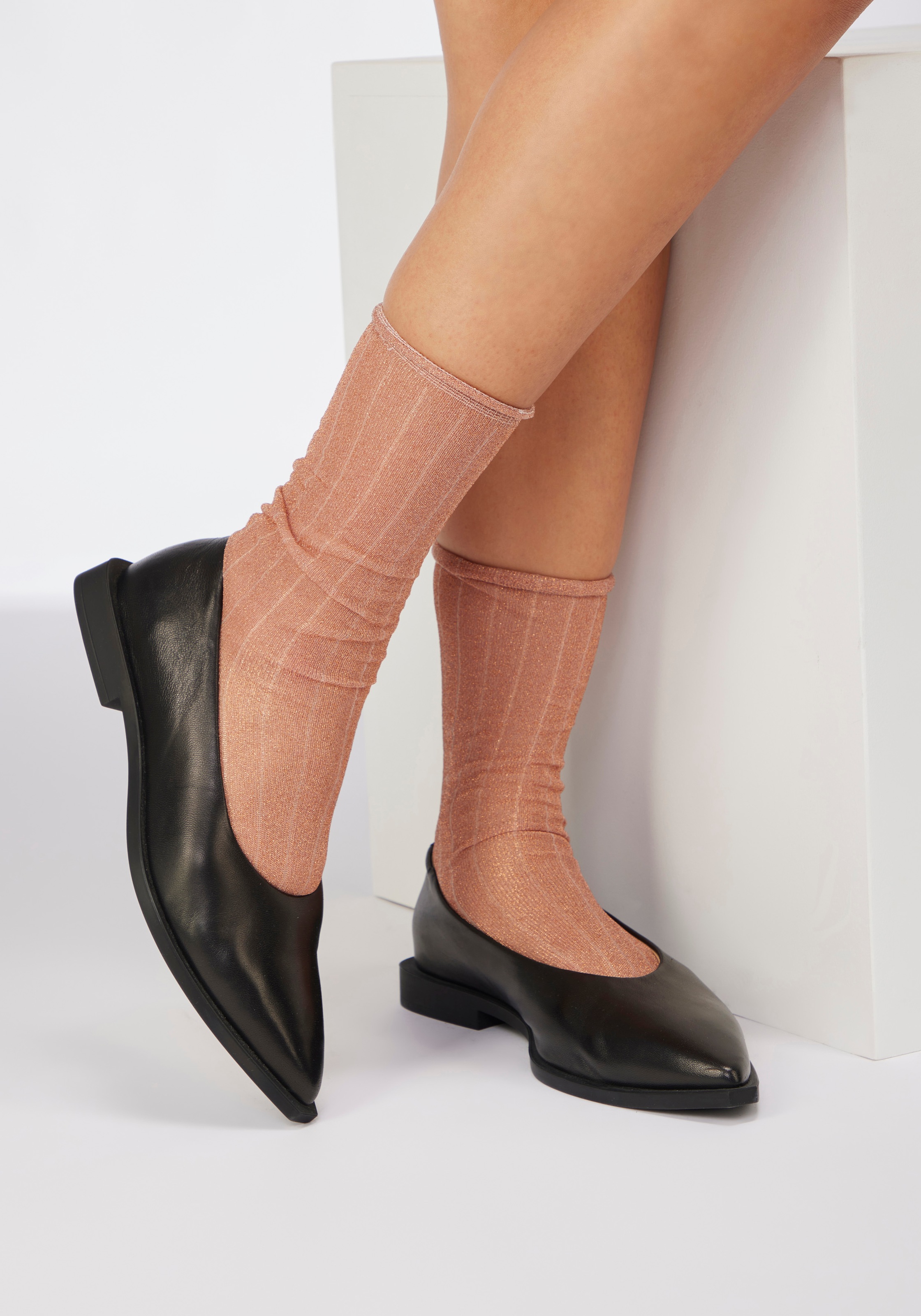 Copenhagen Studios Langsocken Packung, 2 Paar tlg. transparent und mit Glitzer