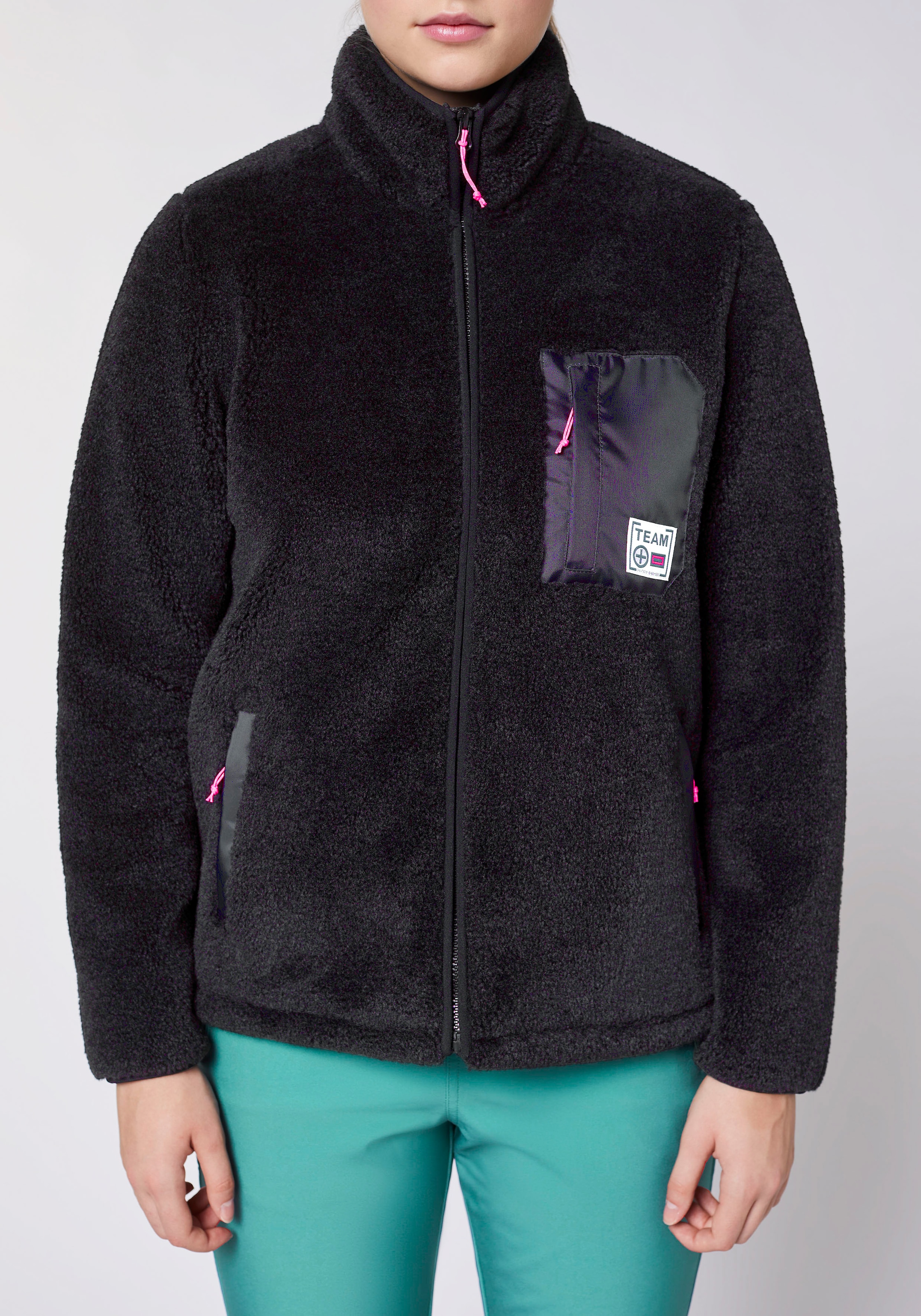Chiemsee Fleecejacke ohne Kapuze - aus kuschelig w&auml;rmendem Sherpa Fleece<br/>