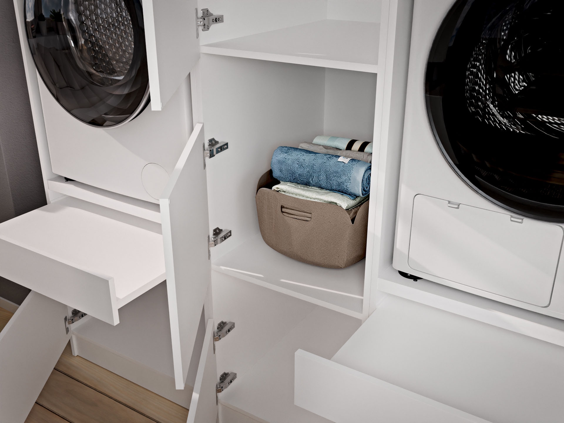 BASIC by Balculina Mehrzweckschrank-Set »Washhome B/T/H 118x68x200 cm« 2 Stk. tlg.