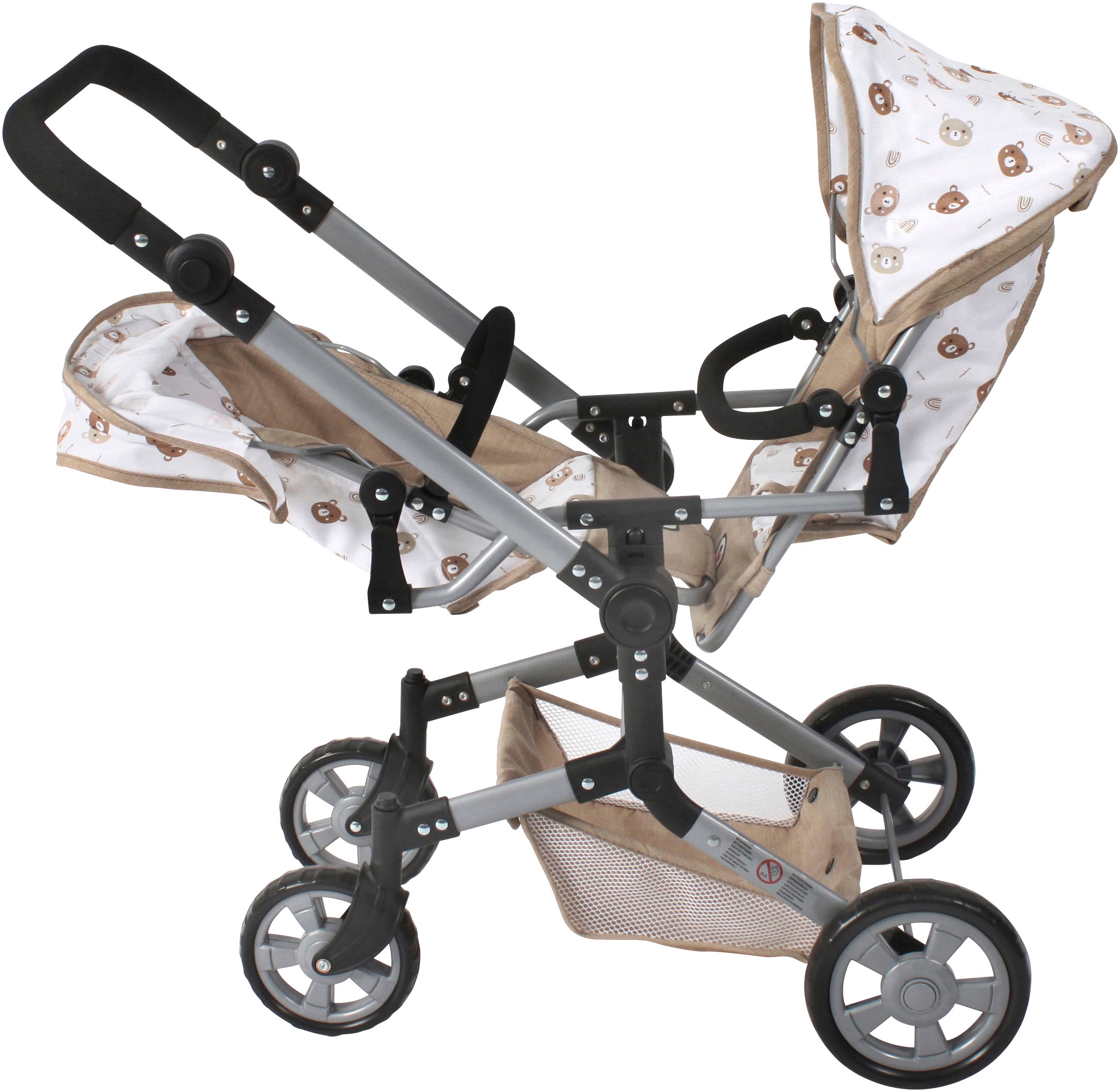 CHIC2000 Puppen-Zwillingsbuggy »Linus Duo, Bärchen«, mit zwei abnehmbaren, bis in Liegeposition verstellbaren Sportsitzen