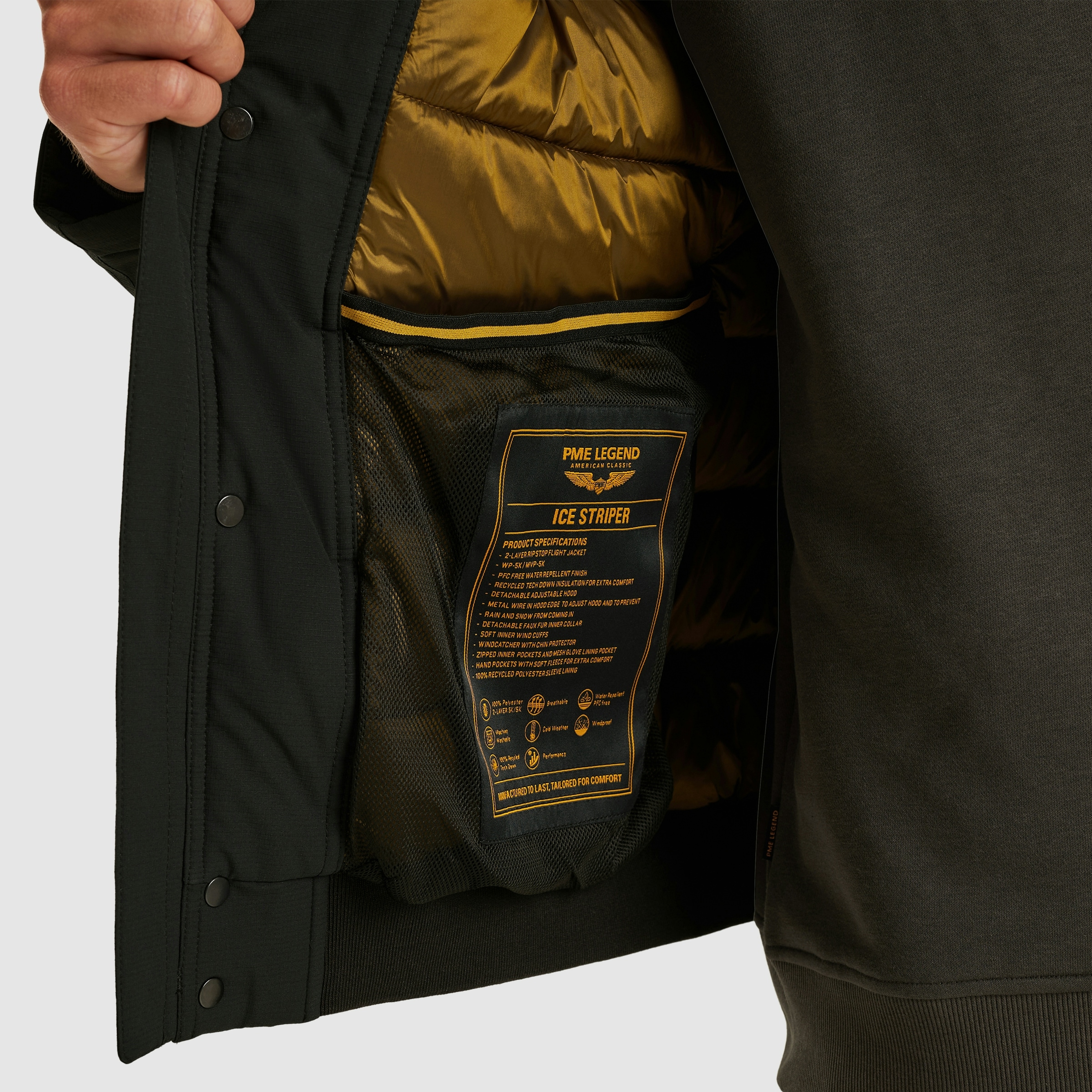 PME LEGEND Winterjacke mit Kapuze mit abnehmbarer Kapuze und verdecktem Reißverschluss