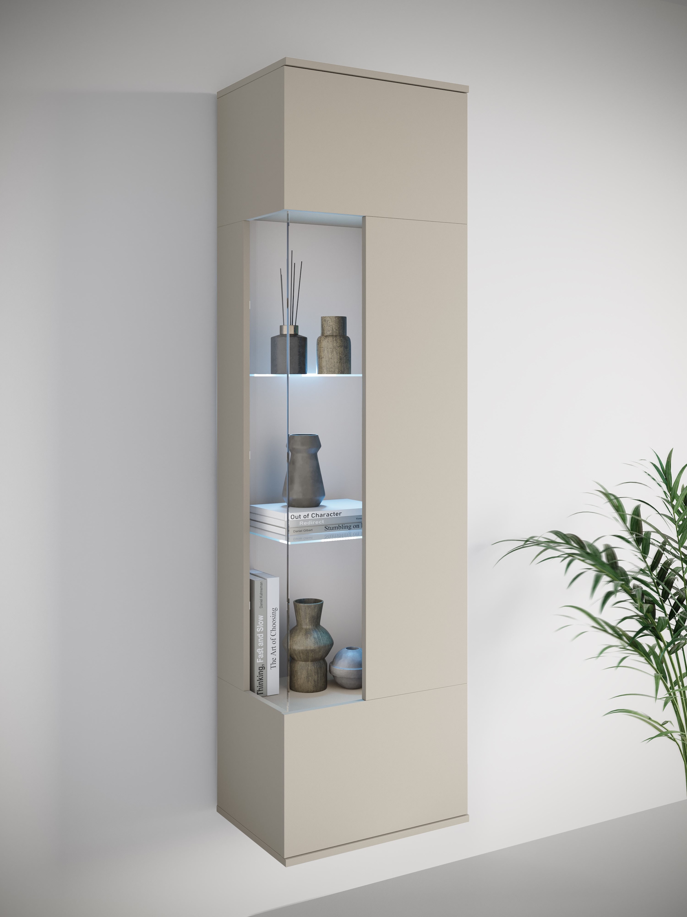 INOSIGN Vitrine »Kenia, stehend und hängend, Türanschlag wechselbar«, (1 St.), Vitrineschrank mit Glastüren 160 cm Höhe