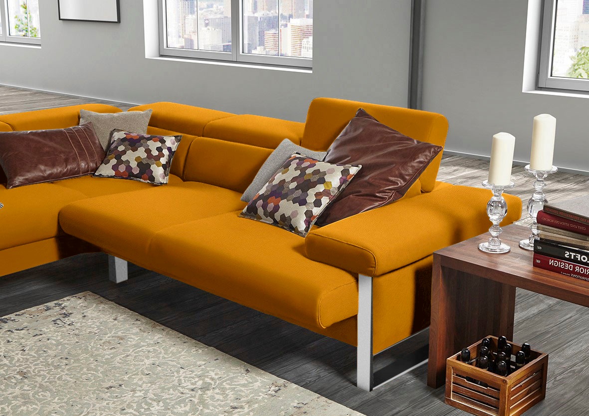 W.SCHILLIG Ecksofa »finn, toller Sitzkomfort, L-Form, hochwertige Verarbeitungsdetails«, German Design Award 2016, Fußgestell Chrom glänzend, Breite 281 cm