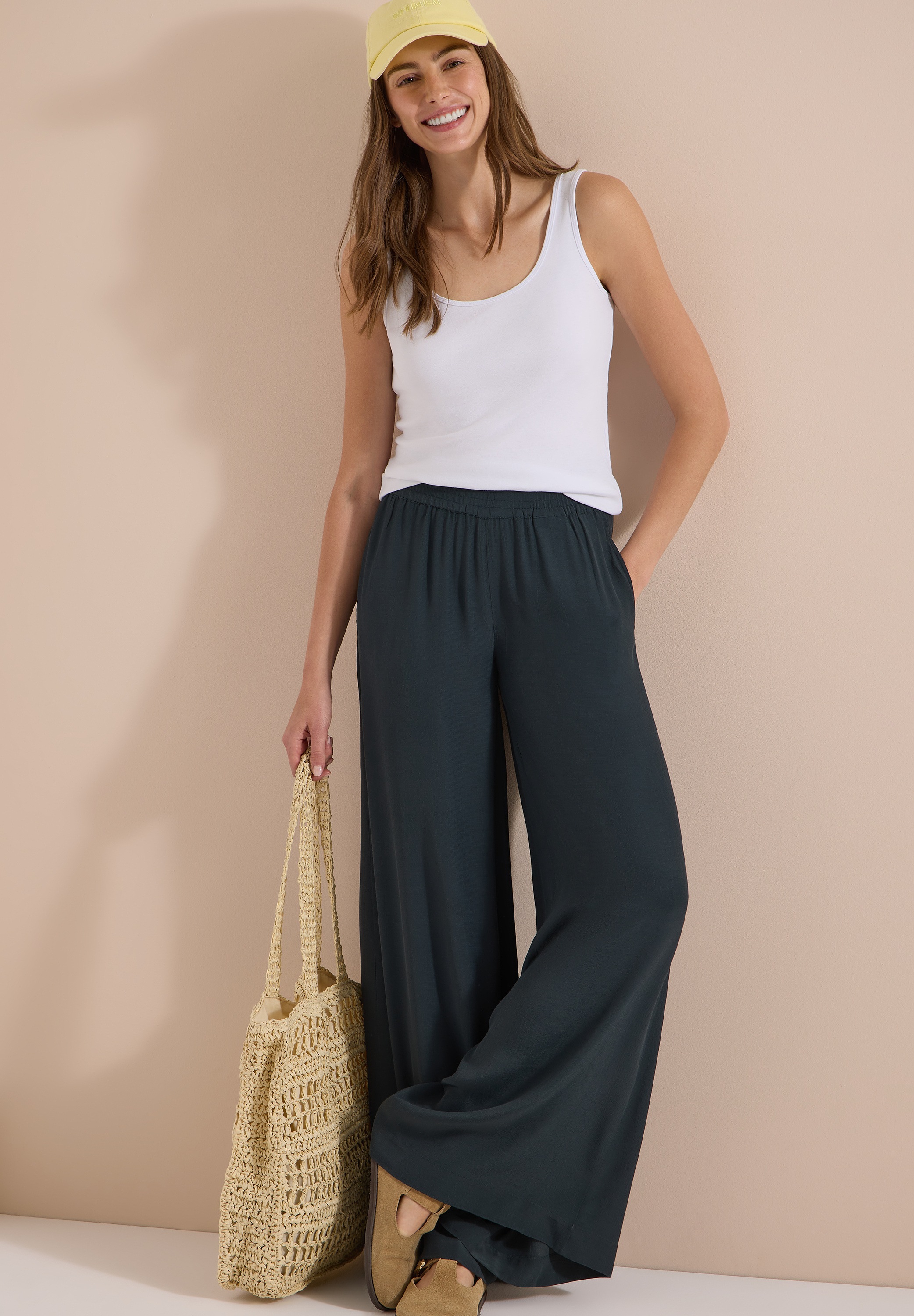 Cecil Stoffhose  Loose Fit, Viskose, feine Struktur