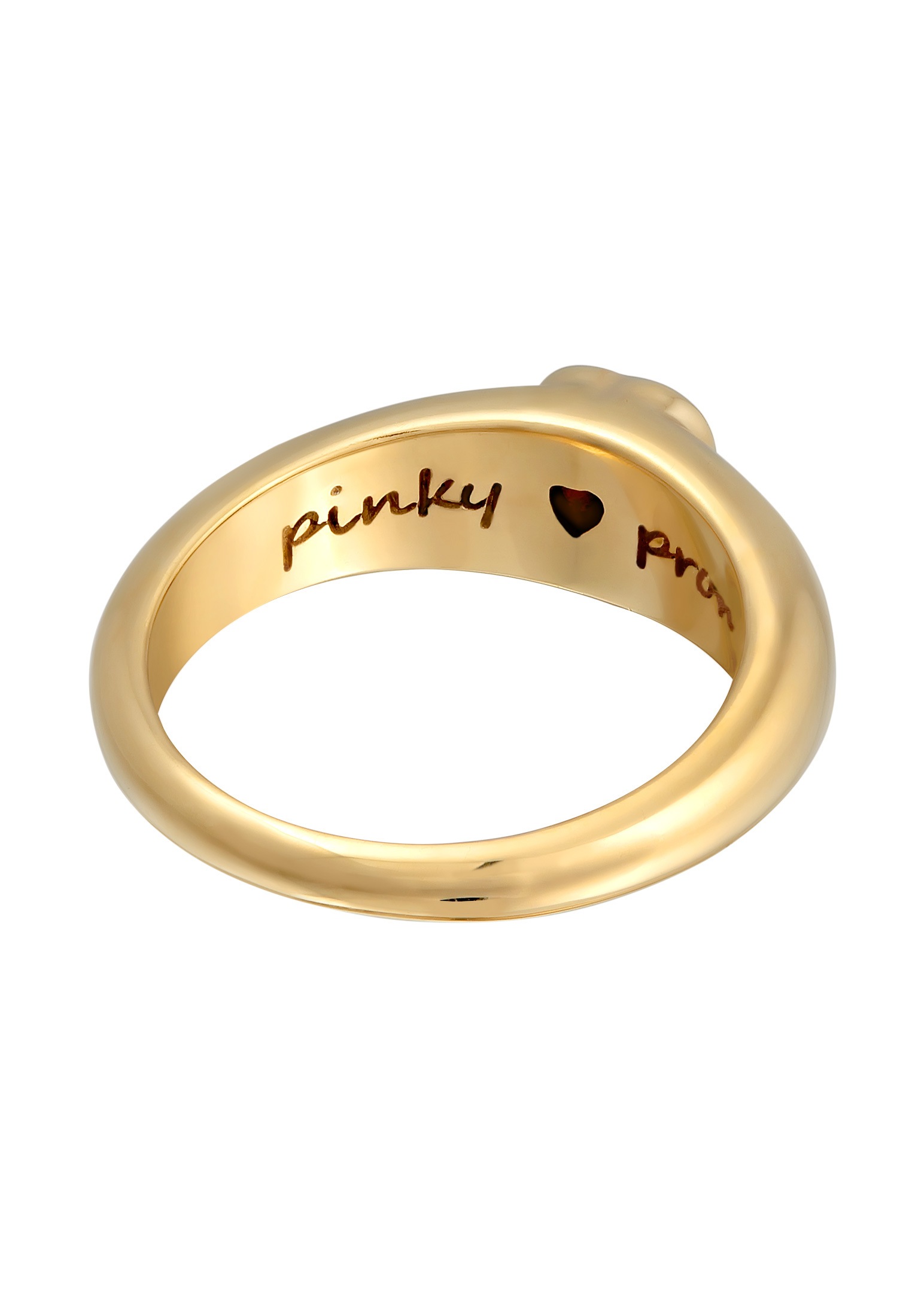 Elli Siegelring »Ring Zirkonia Herz Bandring Liebe 925 Silber vergoldet«