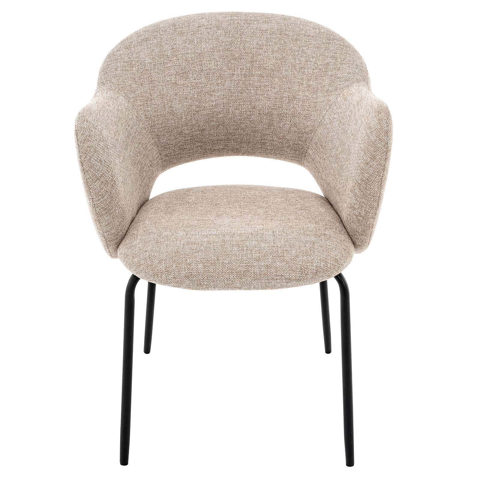 OTTO home Esszimmerstuhl »Friedaa« (Set) 2 Stk.mit schwarzen Metallbeinen, Webstoffbezug, Sitzhöhe 46 cm