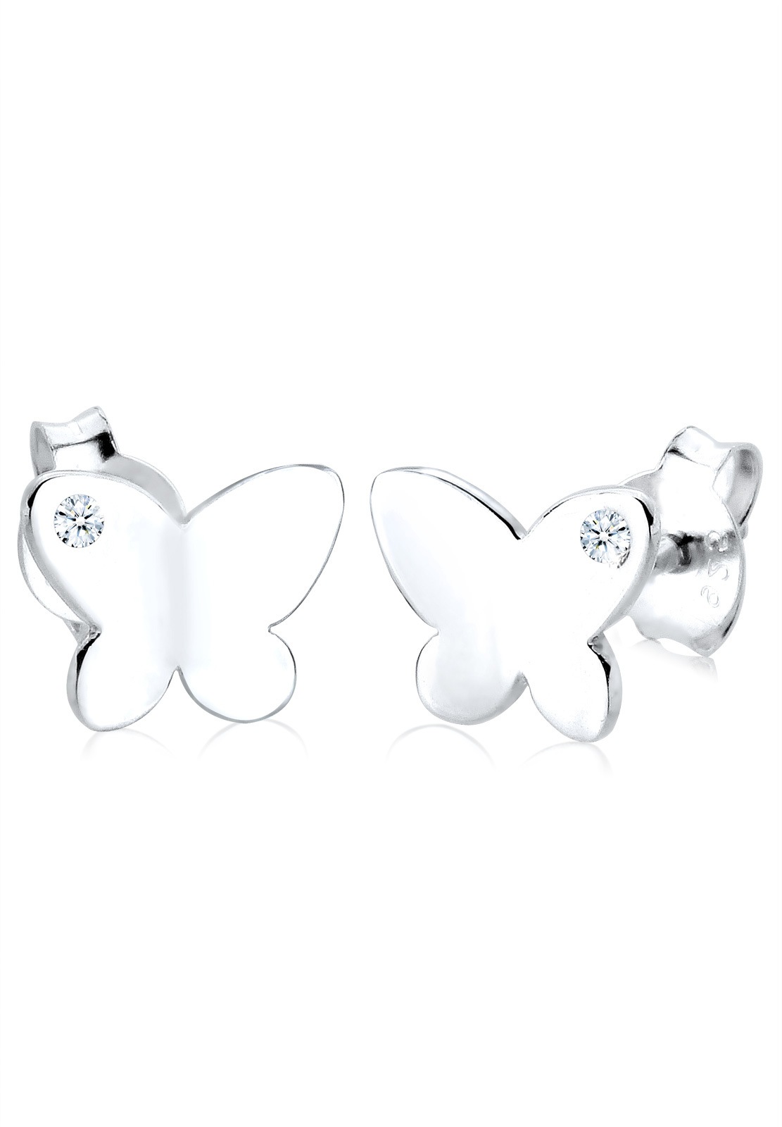 Elli Paar Ohrstecker »Kinder Schmetterling Natur Diamant 0.03ct. Silber«