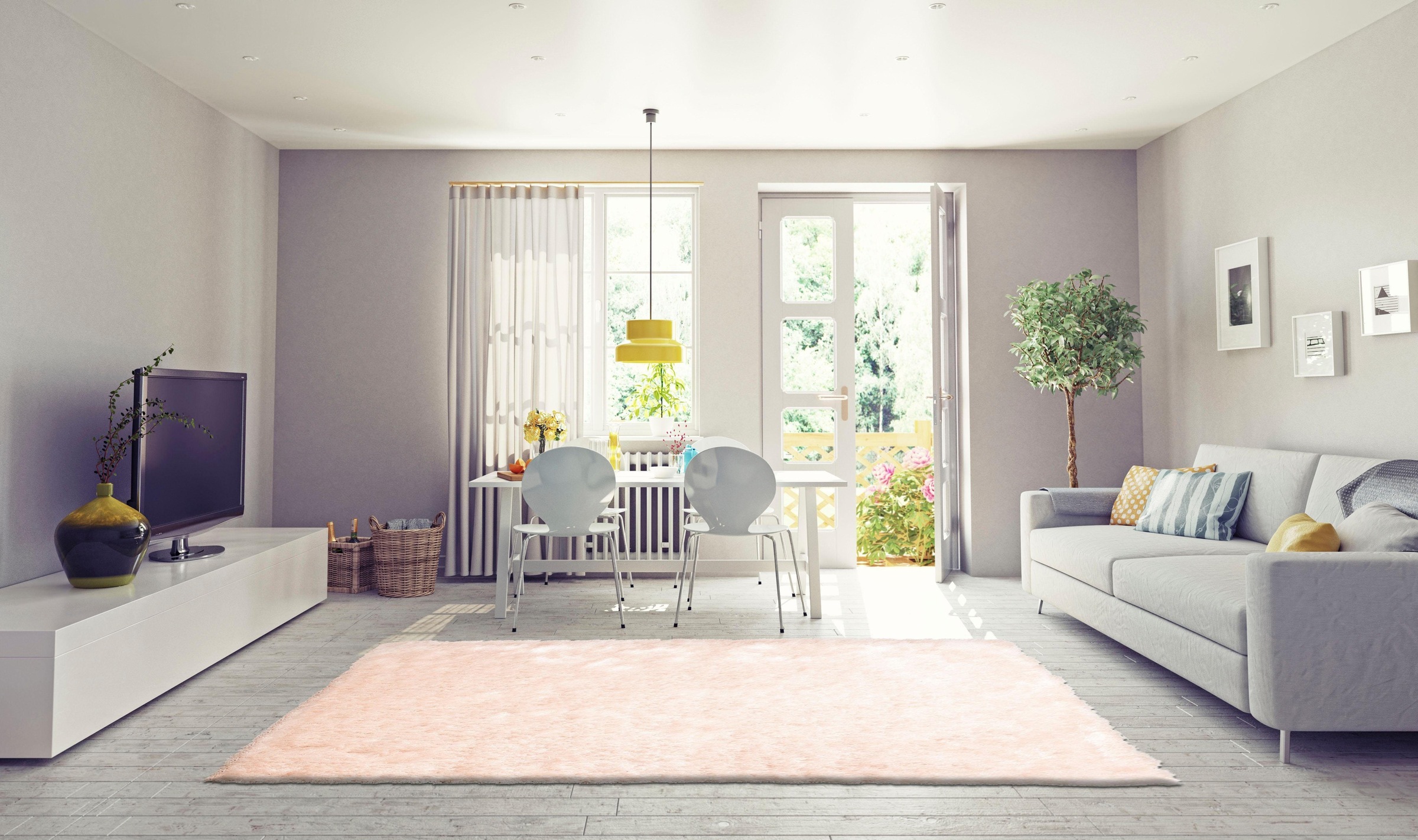 Bruno Banani Hochflor-Teppich »Alga«, rechteckig, 40 mm Höhe, Uni, Shaggy, Langflor, besonders weich und kuschelig, Wohnzimmer