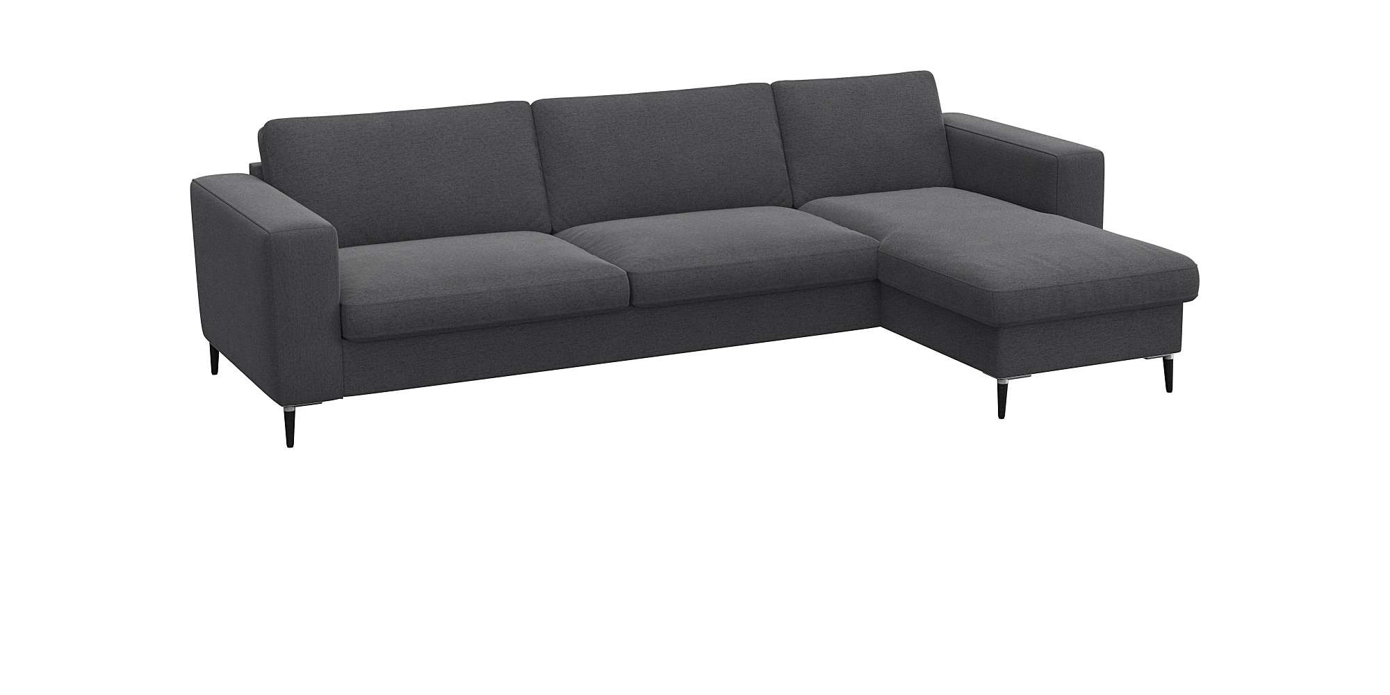 FLEXLUX Ecksofa »Fiore, superbequemer Sitzkomfort durch Kaltschaum im Sitz, L-Form«, breite Armlehnen, Füße Alu+schwarz