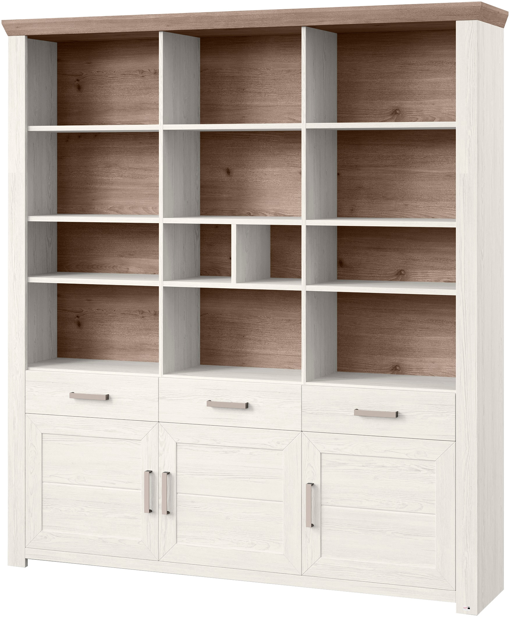 set one by Musterring Aktenregal »York«, offenes Design, wahlweise mit Beleuchtung, 3 Farben, Breite 184 cm