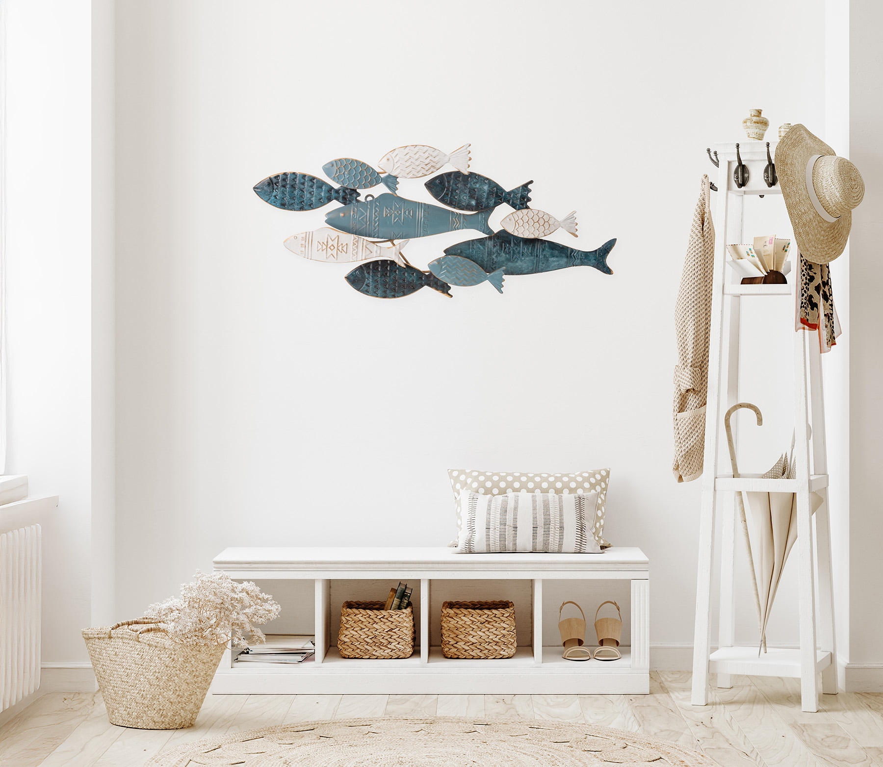 Bönninghoff Metallbild »ABSTRAKT – FISCHE BLAU 70x30 cm – Deko modern« Fisch | Fisch & Meeresfrüchte | Wassertiere Wanddekoration