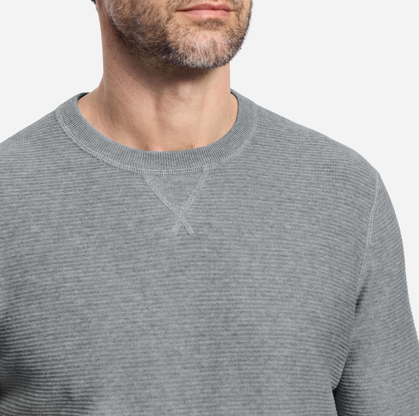 OLYMP Rundhalspullover »OLYMP Strick Casual« mit modischem Strukturmuster