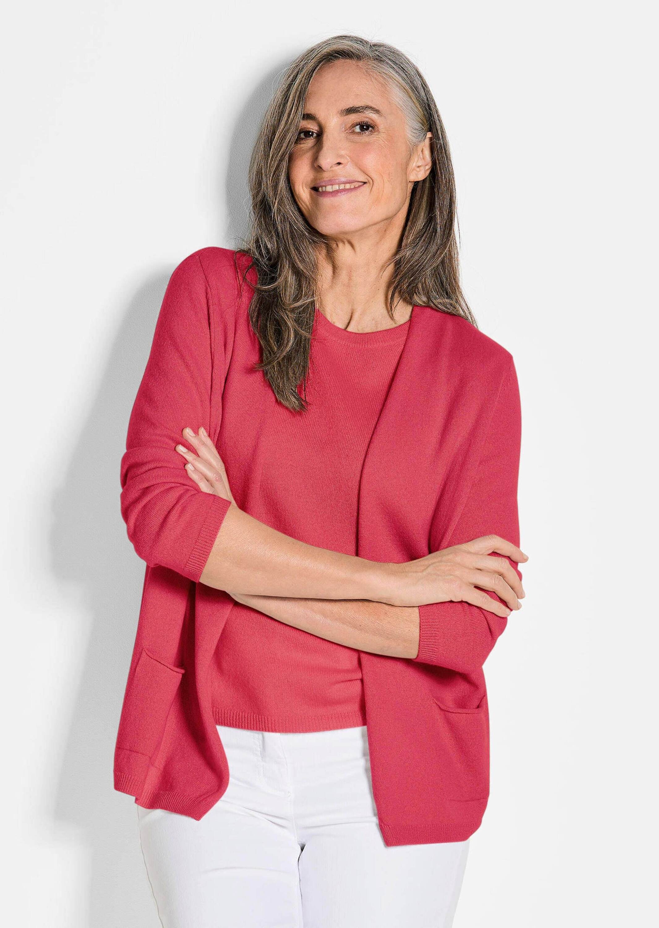 GOLDNER Kaschmirpullover »Cardigan in langer offener Form«