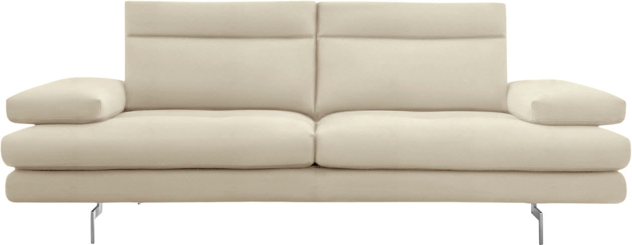 CALIA ITALIA 3,5-Sitzer »Toby Wing, italienisches Designsofa mit erstklassigem Sitzkomfort«, inklusive Sitztiefenverstellung, Füße in Chrom glänzend