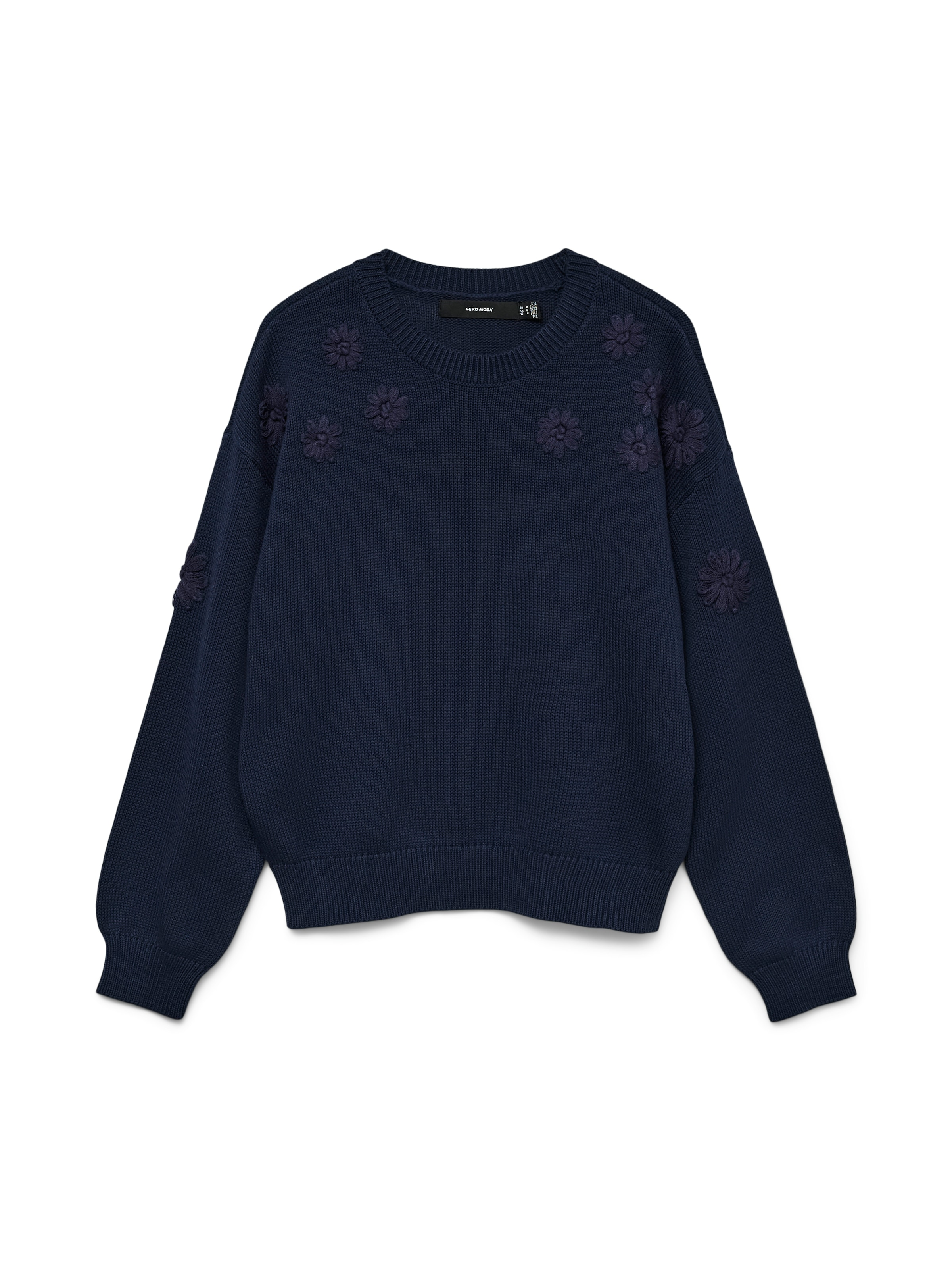 Vero Moda Strickpullover »VMDAISY EMB LS O-NECK PULLOVER BOO« mit zartem Blumenmuster