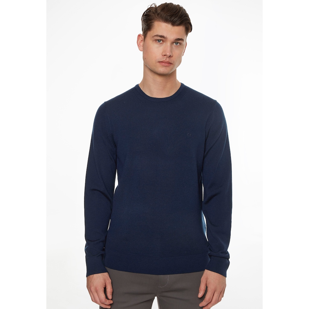 Calvin Klein Rundhalspullover »SUPERIOR WOOL CREW NECK SWEATER«