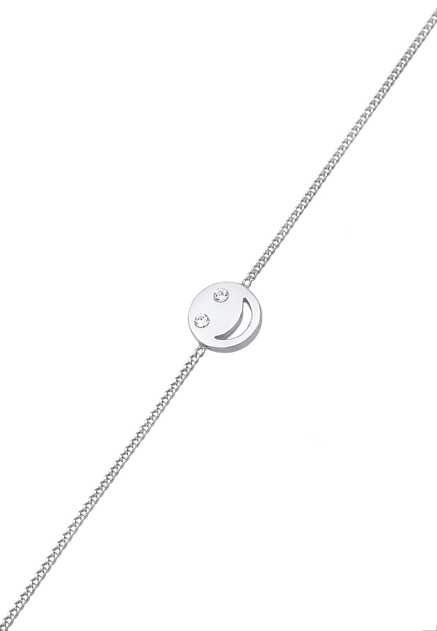 Elli Armkette »Armband mit Smile Face und Kristalle 925 Silber«