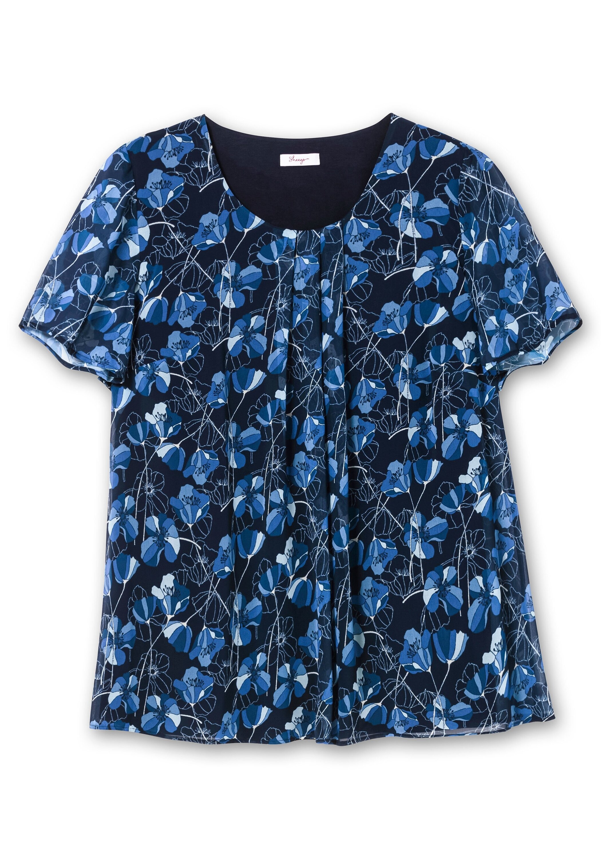 Sheego Longtunika »Chiffontunika im Lagenlook, mit Blütenprint«