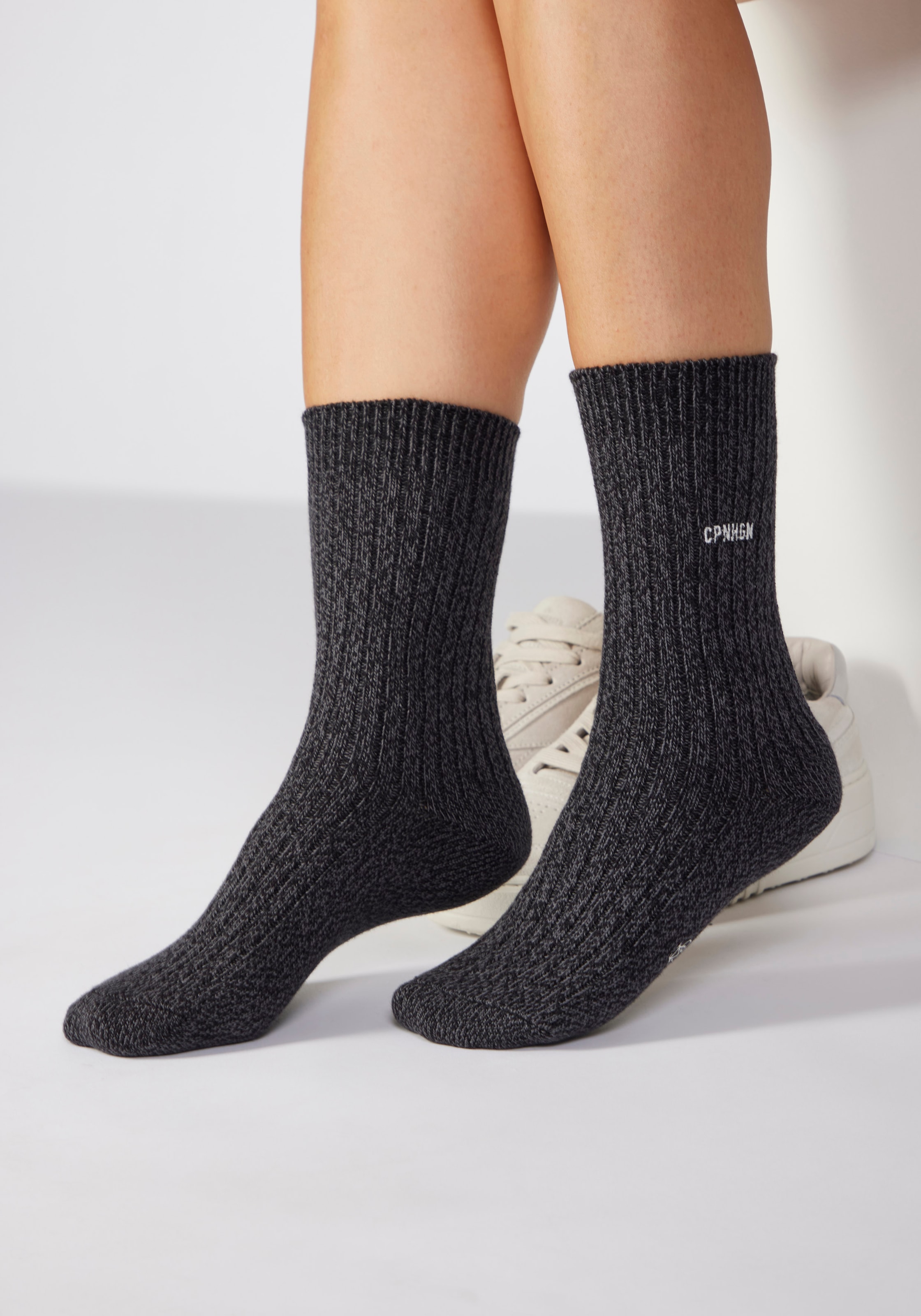 Copenhagen Studios Basicsocken 1 Paar tlg. gerippt mit Logo Stickerei