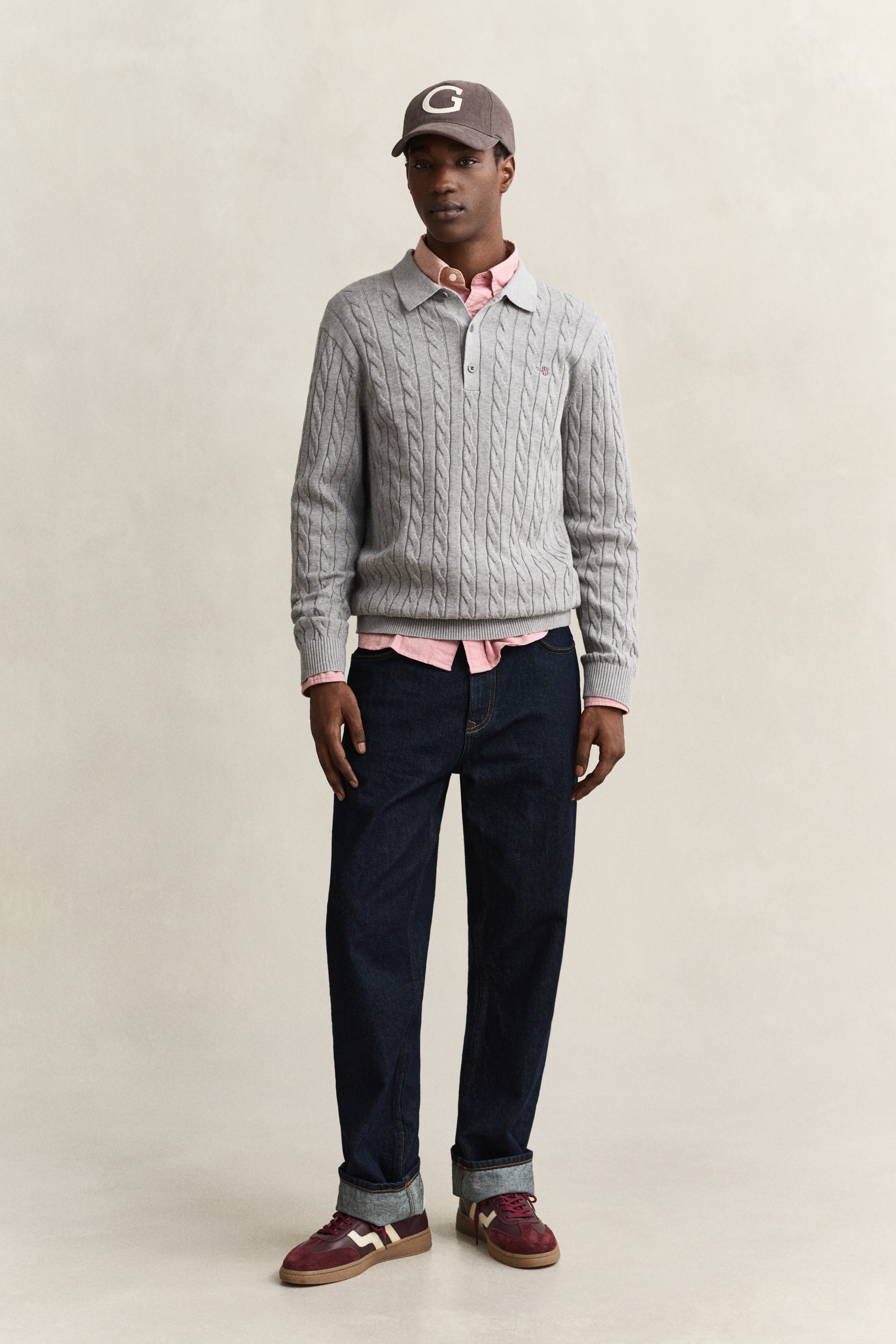 Gant Polokragenpullover »COTTON CABLE POLO« Regular fit mit Polokragen
