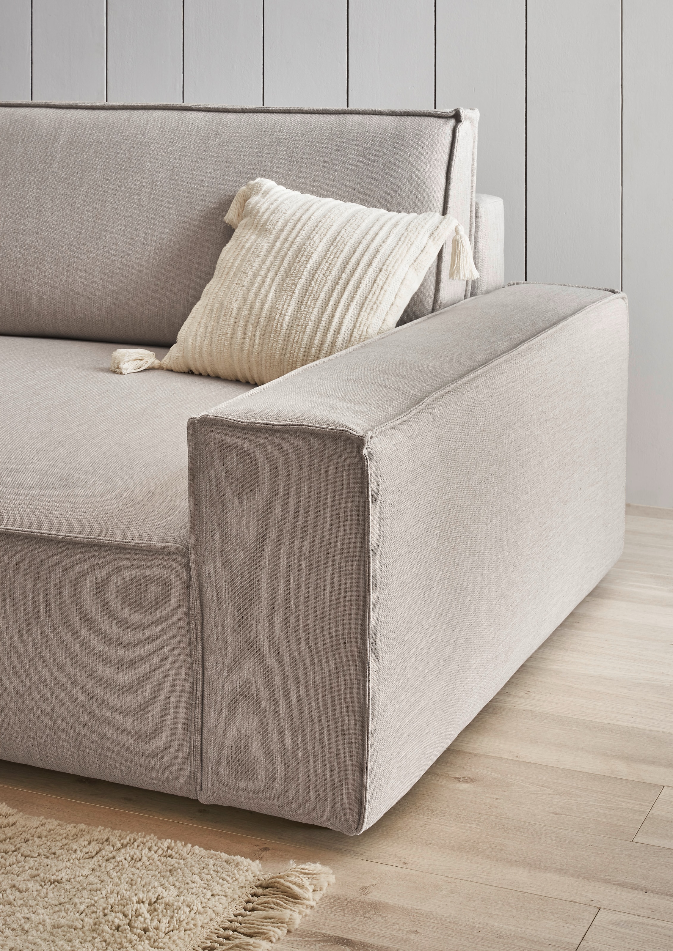 Home affaire Big-Sofa »NEU: SHERWOOD XXL, Big-Sofa (316cm), extra tiefe Sitzfläche 95 cm«, bequemer Sitzkomfort, Cord u. Leinenoptik, Kedernaht