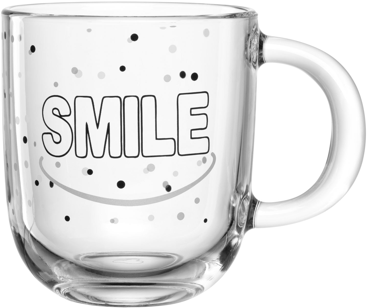 Tasse »Becher "SMILE", 4er-Set, UFFICIO«, (Set, 4 tlg., 4 Tassen mit Aufdruck, 400...