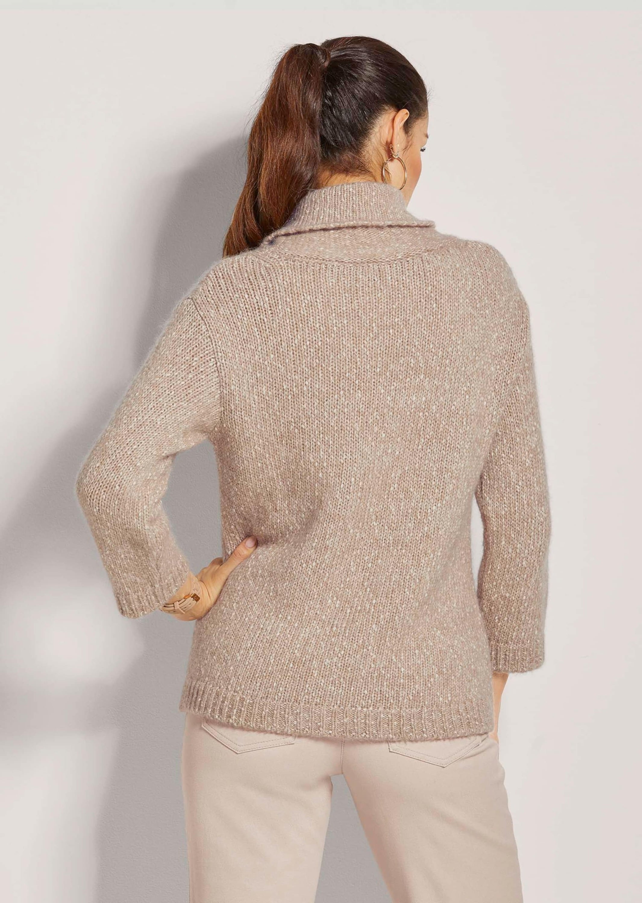 MADELEINE Longpullover »Pullover Rollkragen-Pullover mit 3/4-Arm«