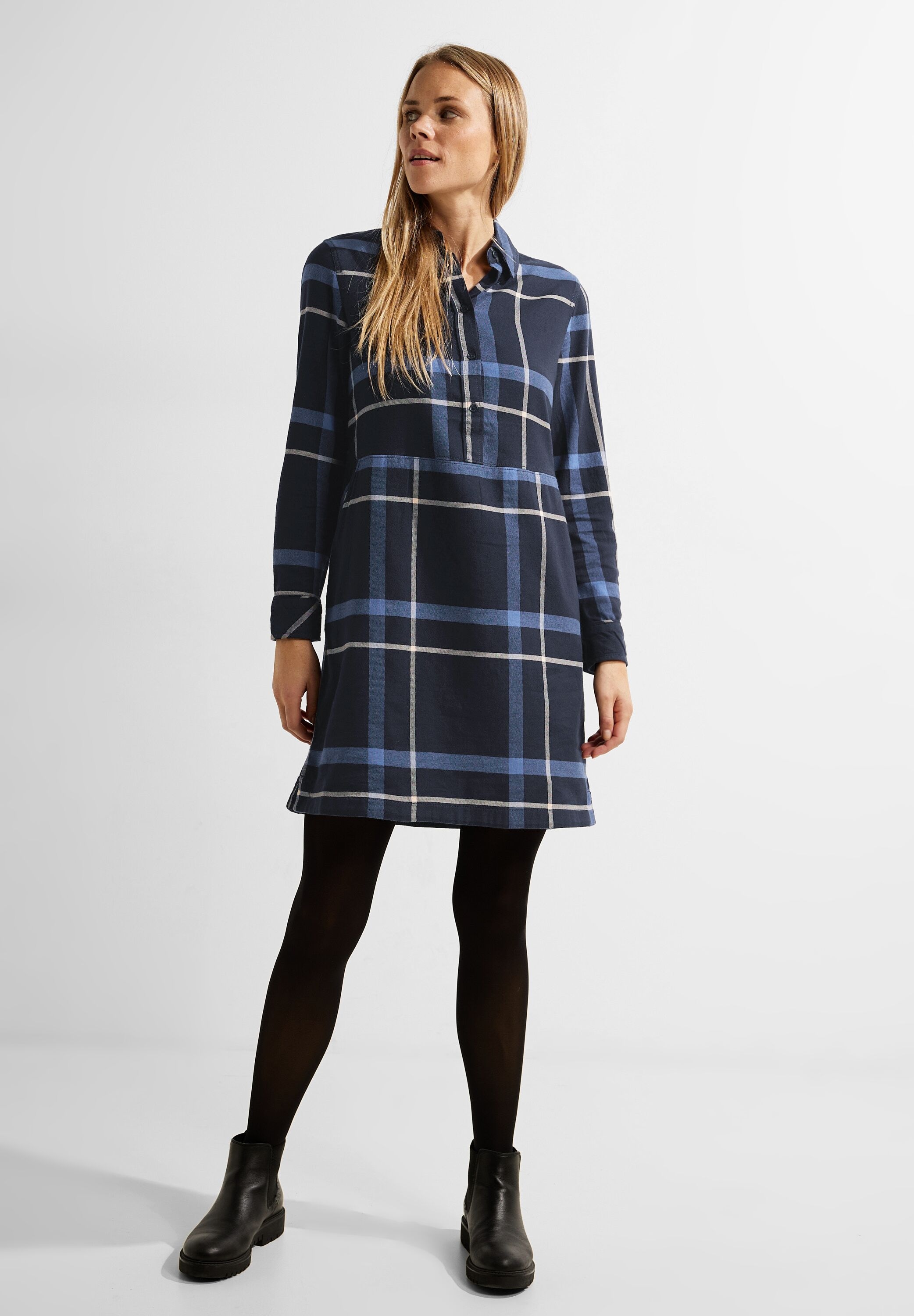 kaufen »Flannel OTTO Blusenkleid Shop Check im Dress« Cecil Online