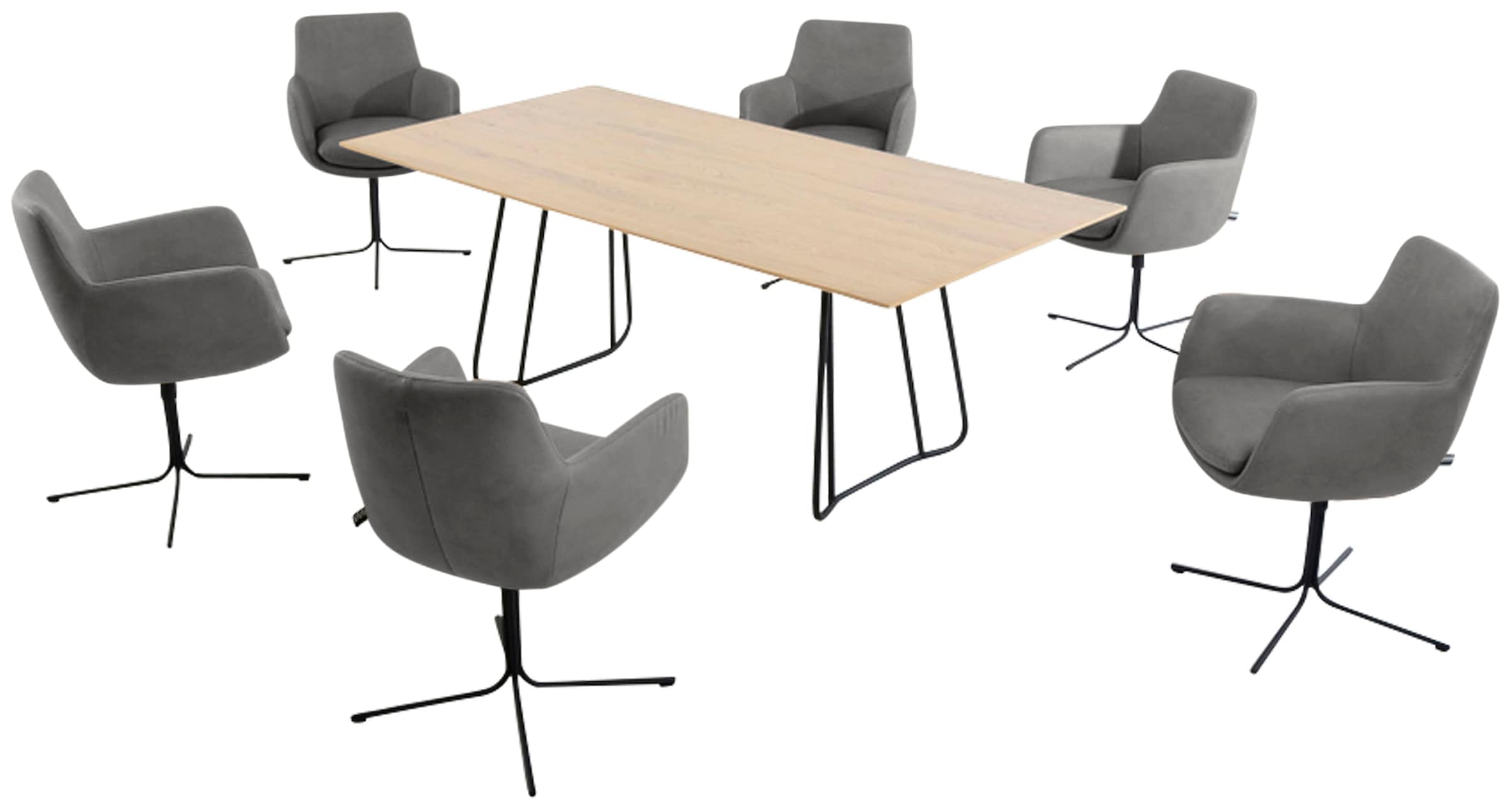 K+W Komfort & Wohnen Drehstuhl »Pego« () filigranem 4-Fuß-Gestell in schwarz