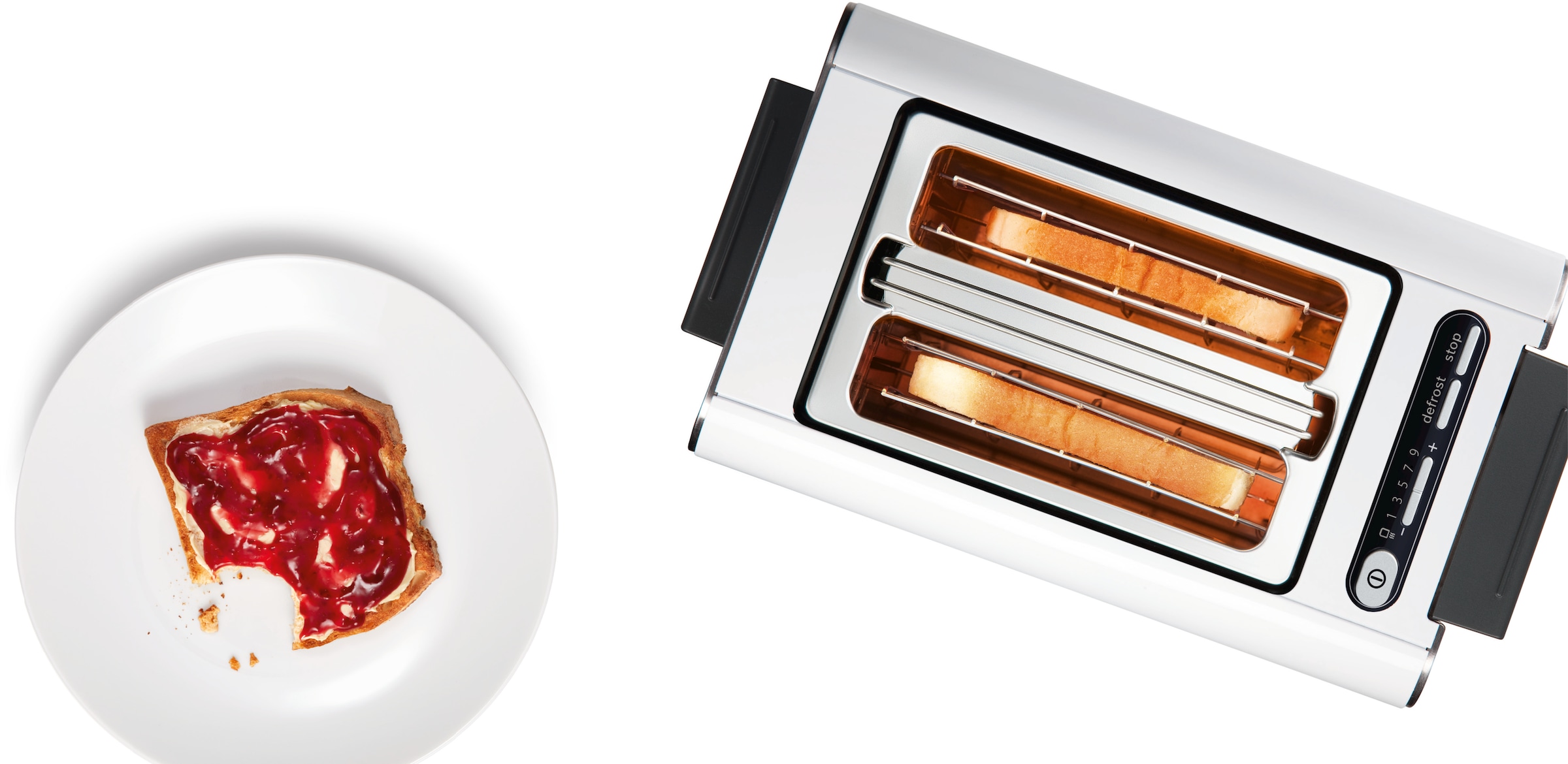 BOSCH Toaster »Styline TAT8611N, integrierter Brötchenaufsatz, Liftfunktion,«, 860 W, Auftaufunktion, Abschaltautomatik, Brotzentrierung, Edelstahl/weiß