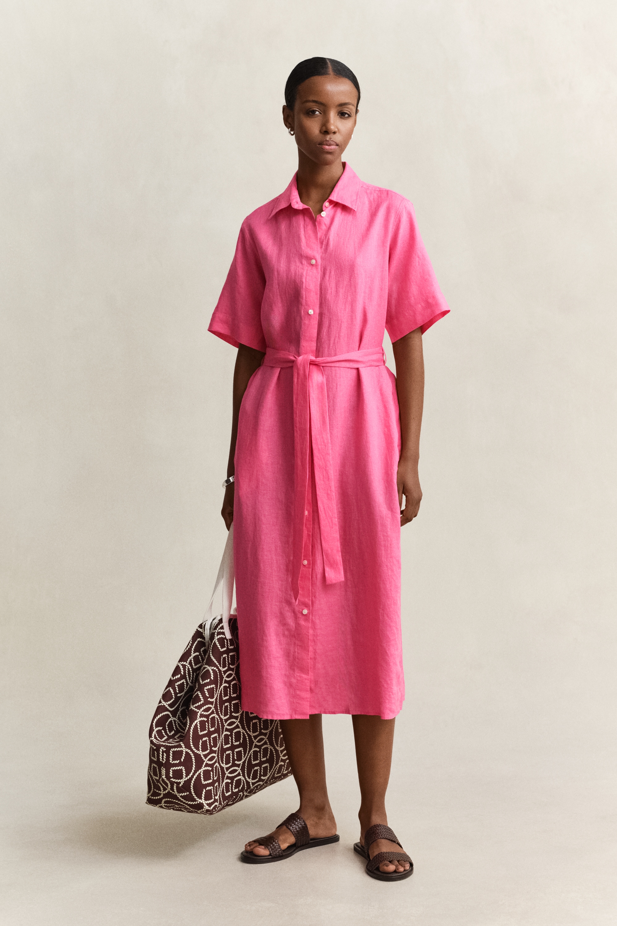 Gant Hemdblusenkleid »LINEN« Ohne Tasche Regular fit mit Bindegürtel