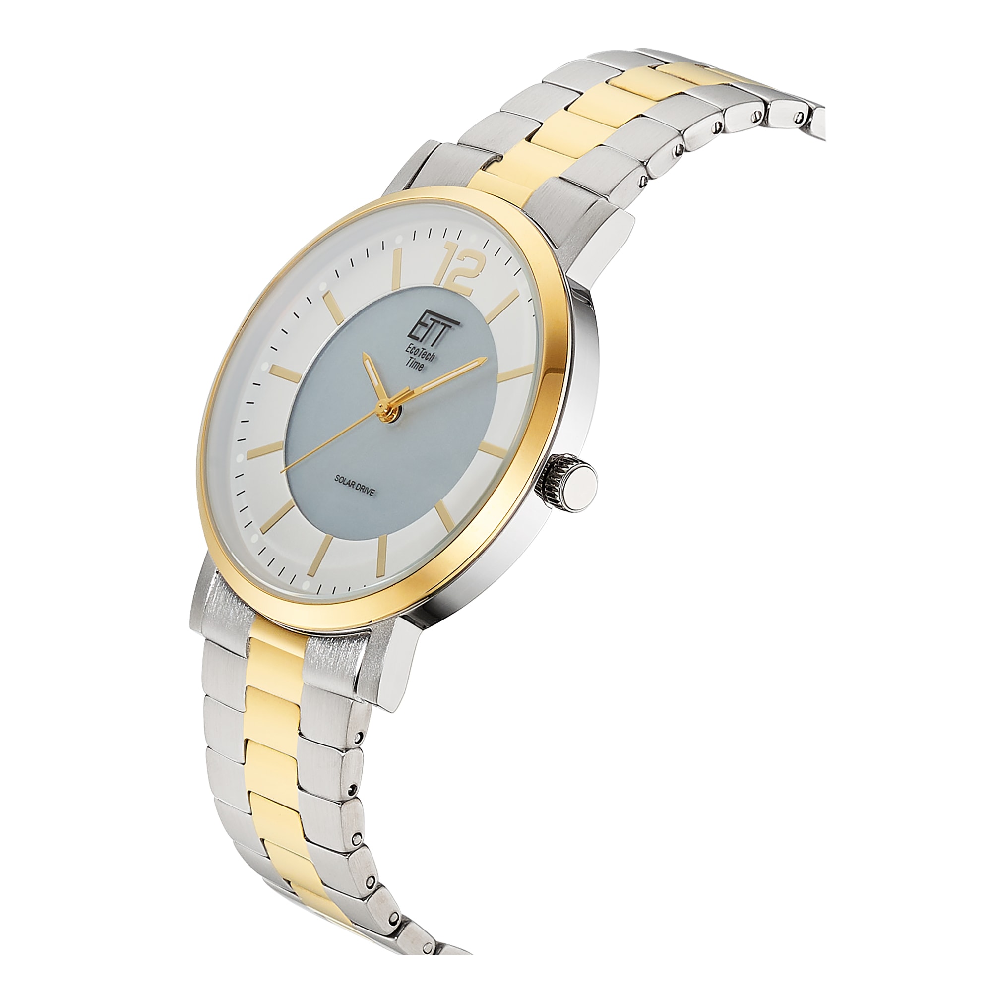 ETT Solaruhr Armbanduhr, Damenuhr, Herrenuhr, Partneruhr, Edelstahlarmband