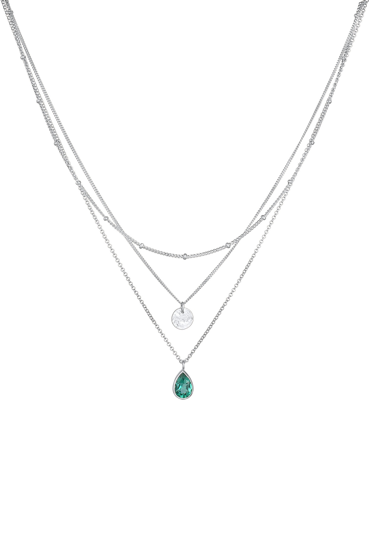 Elli Premium Silberkette »Halskette Layer Quarz Plättchen 925 Silber«