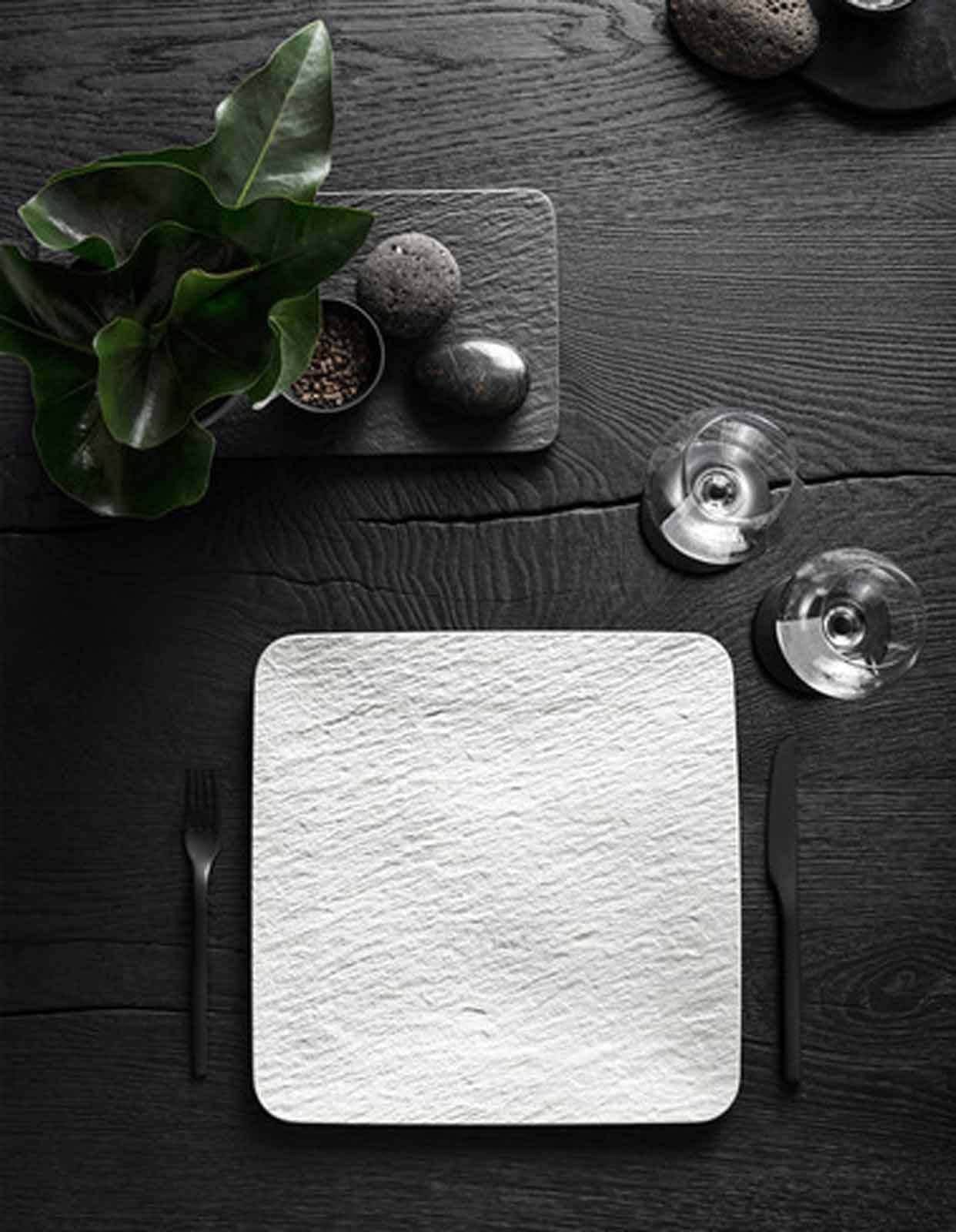 Villeroy & Boch Servierplatte »Servierplatte Manufacture Rock ø 32,5 cm weiß«