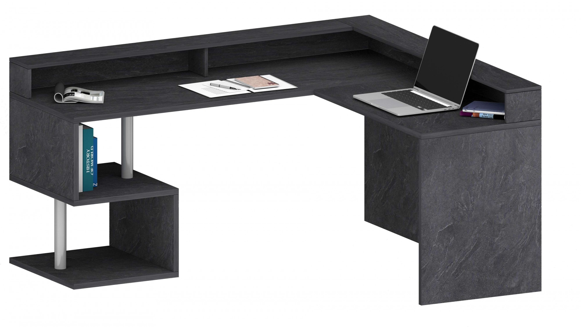 INOSIGN Eckschreibtisch »Esse, Schreibtisch im modernen Design«, mit oder ohne Monitoraufsatz Breite 180/160 cm, "Made in Italy"