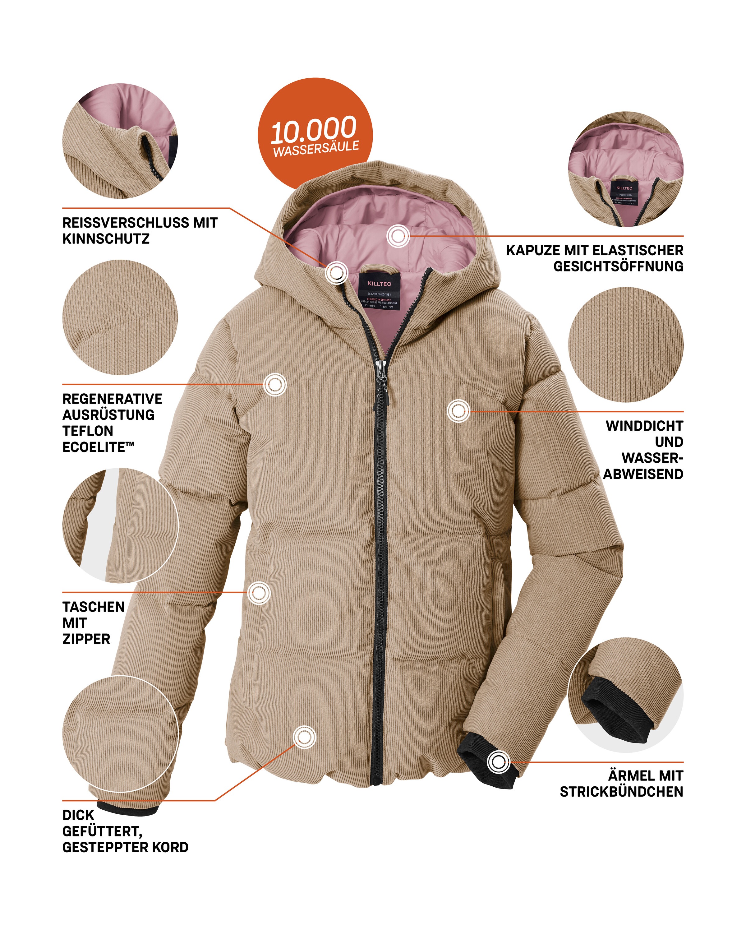 Killtec Steppjacke »KOW 169 GRLS QLTD JCKT« Wasserabweisend, winddicht, Teflon EcoElite™ imprägniert