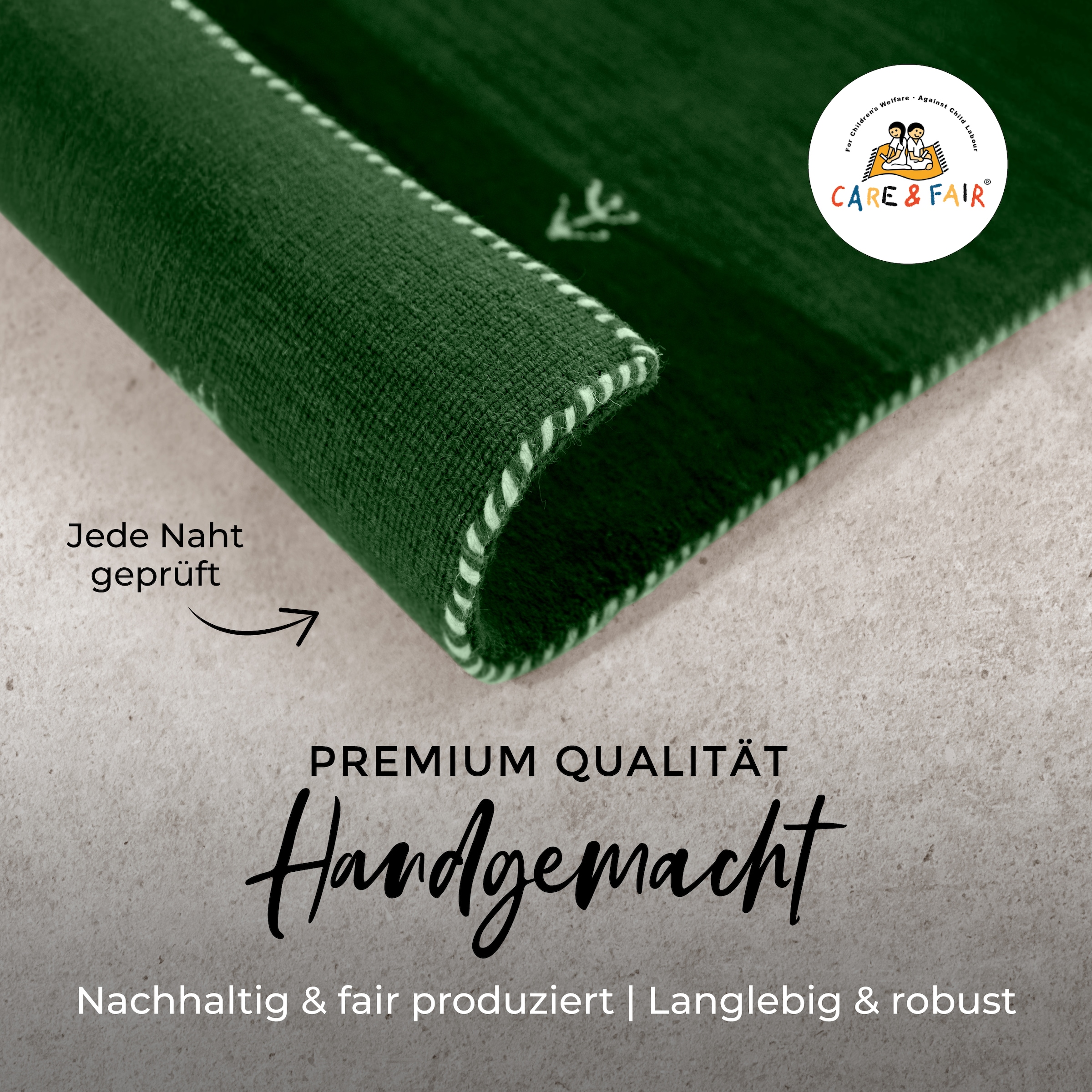 carpetfine Wollteppich »Gabbeh Uni,  auch als Läufer und Rund erhältlich« rechteckig 15 mm Höhe reine Wolle, handgewebt, Gabbeh Loom Tiermotiv, große Farbauswahl