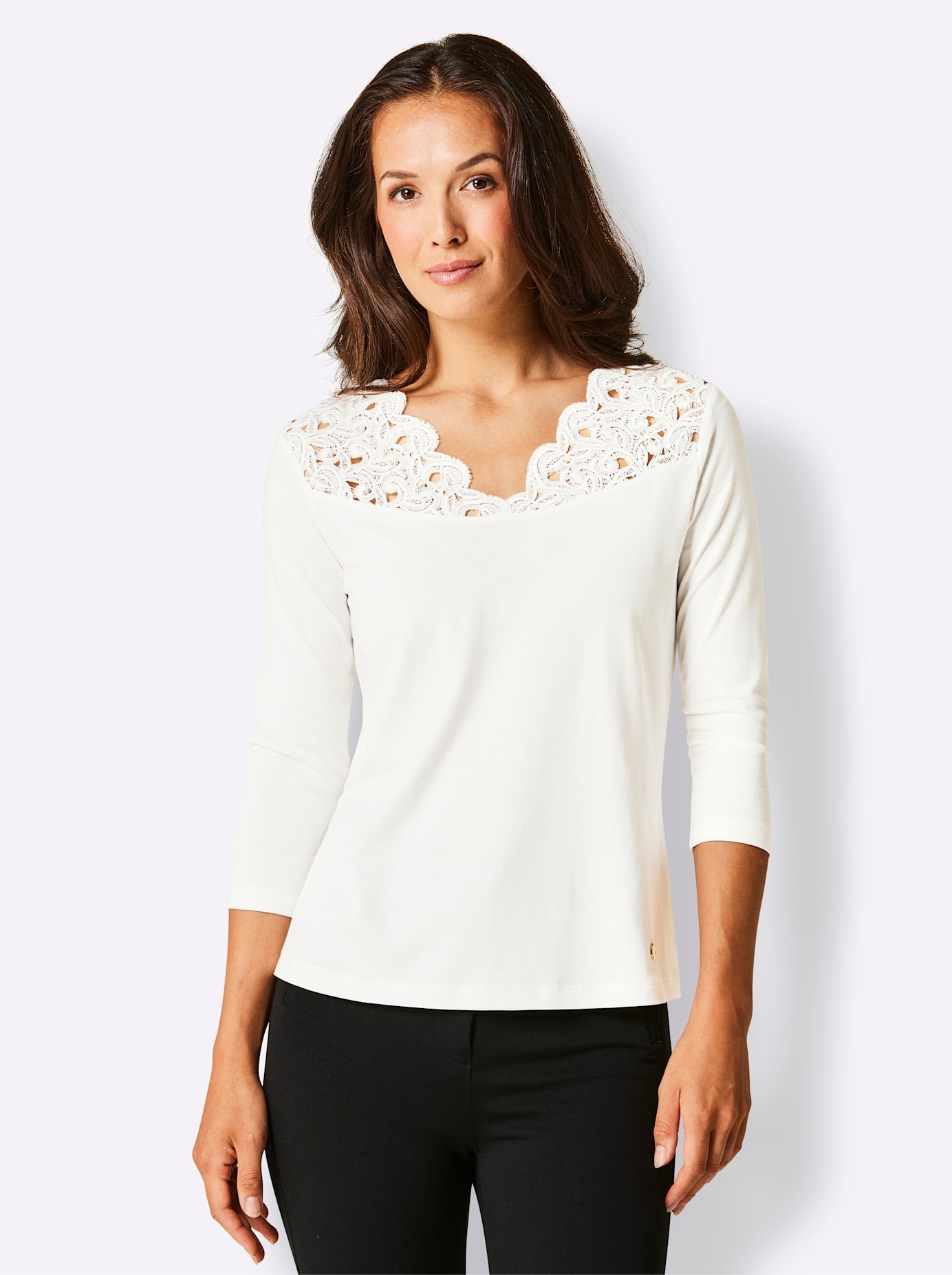 CREATION L PREMIUM V-Shirt »Modal-Baumwoll-Shirt«, (1 tlg.)