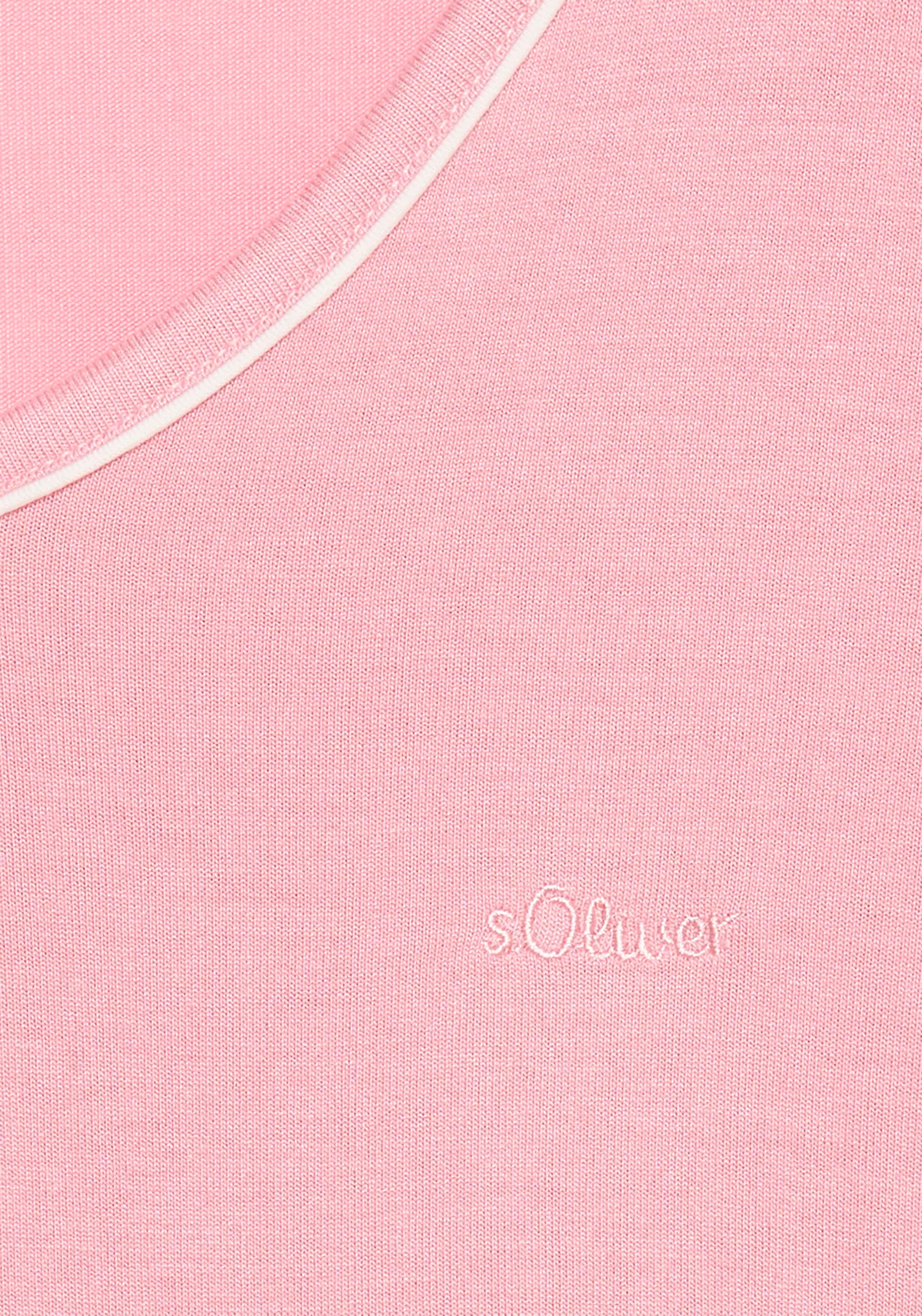 s.Oliver Pyjamaoberteil mit kleiner Kontrast-Paspel