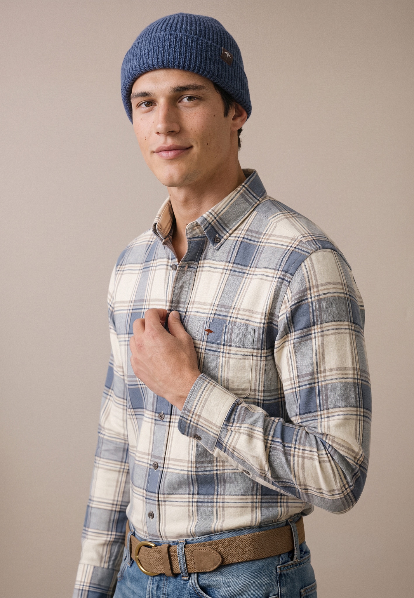FYNCH-HATTON Karohemd mit Button-Down-Kragen