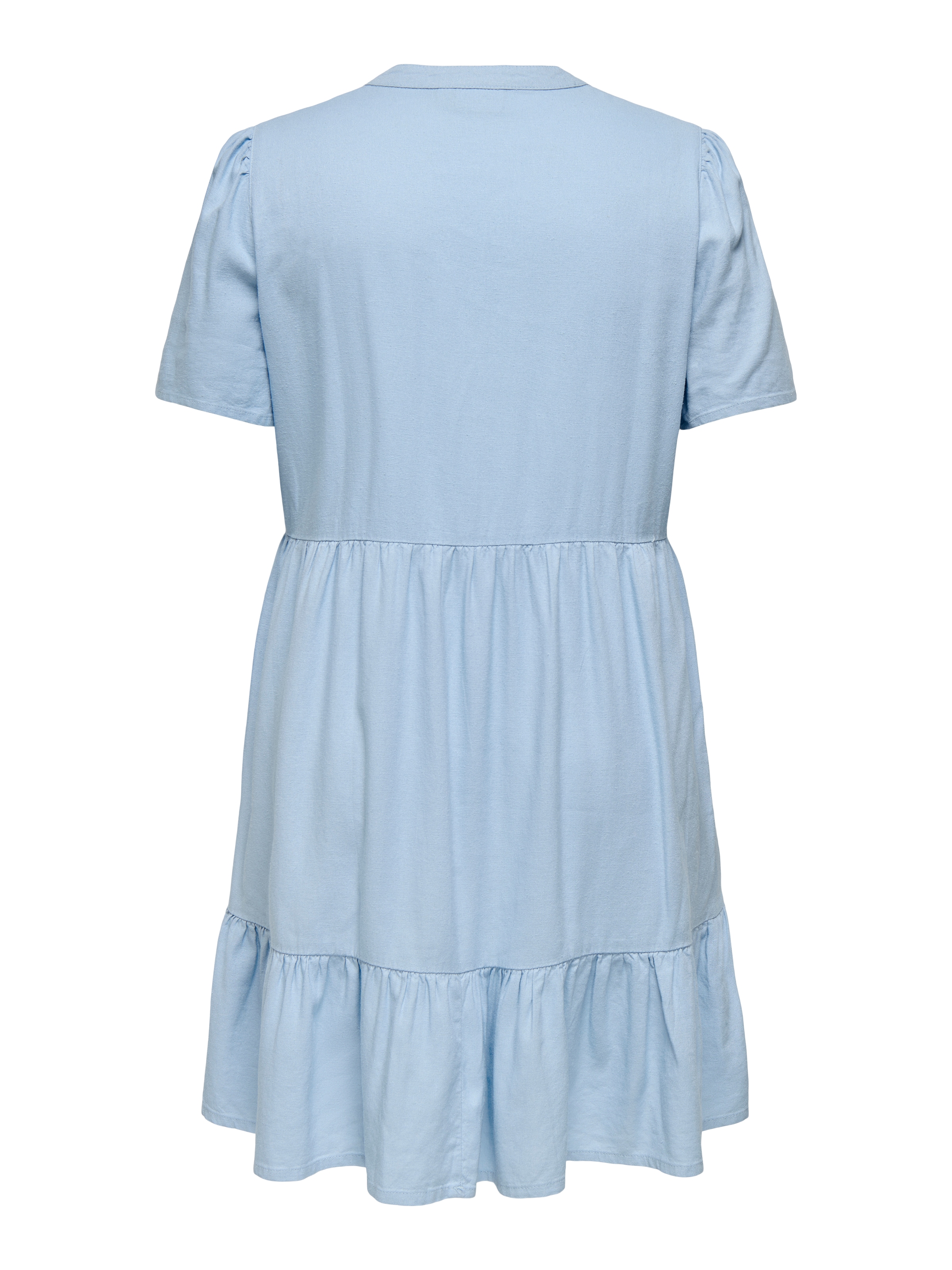 ONLY CARMAKOMA Minikleid »CARTIRI-CARO S/S V-NECK LIN DRESS TLR«, mit Volant im Tunika Style