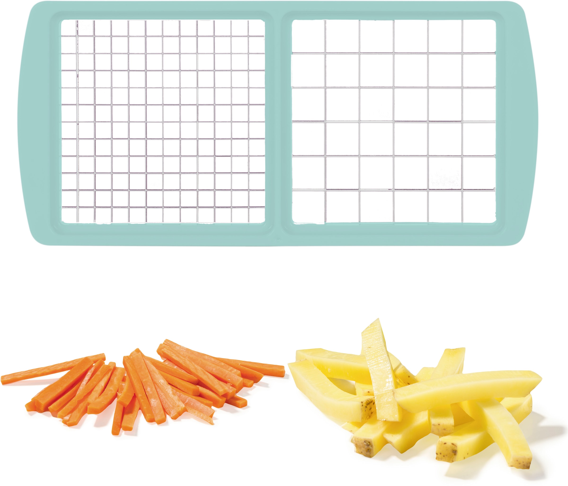 Genius Zerkleinerer »Nicer Dicer Fusion inkl. XXL-Messereinsatz 12 x 36 mm, Set 14-tlg«, ND Fusion werden eine Vielzahl von Schneidgeräten in Einem kombiniert