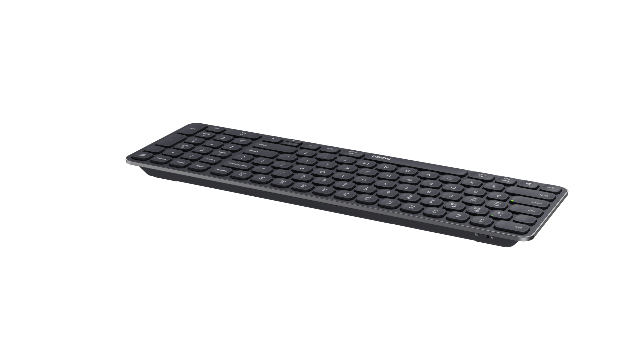 Rapoo Ultra-Slim-Bluetooth-Tastatur »E9310M, Kabellose, ultraflache Multi-Mode-Tastatur, QWERTZ« (Fn-Tasten | Multimedia-Tasten | Ziffernblock)