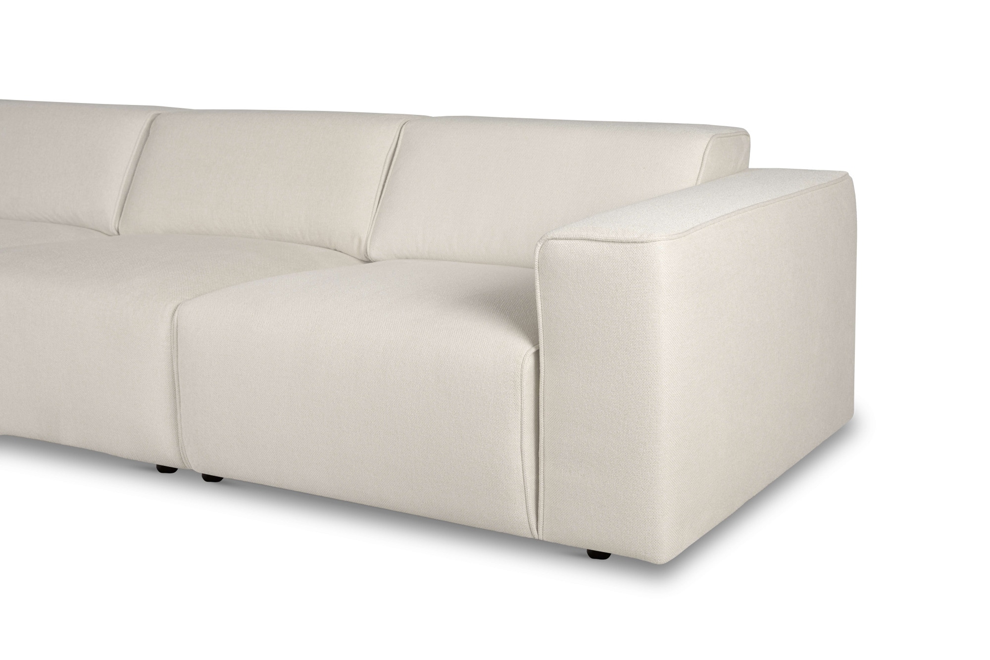 andas Ecksofa »Noord mit Kedernaht, Breite 281 cm, L-Form«, Cord, Struktur, Webstoff, mit Wellenunterfederung, Massivholzrahmen
