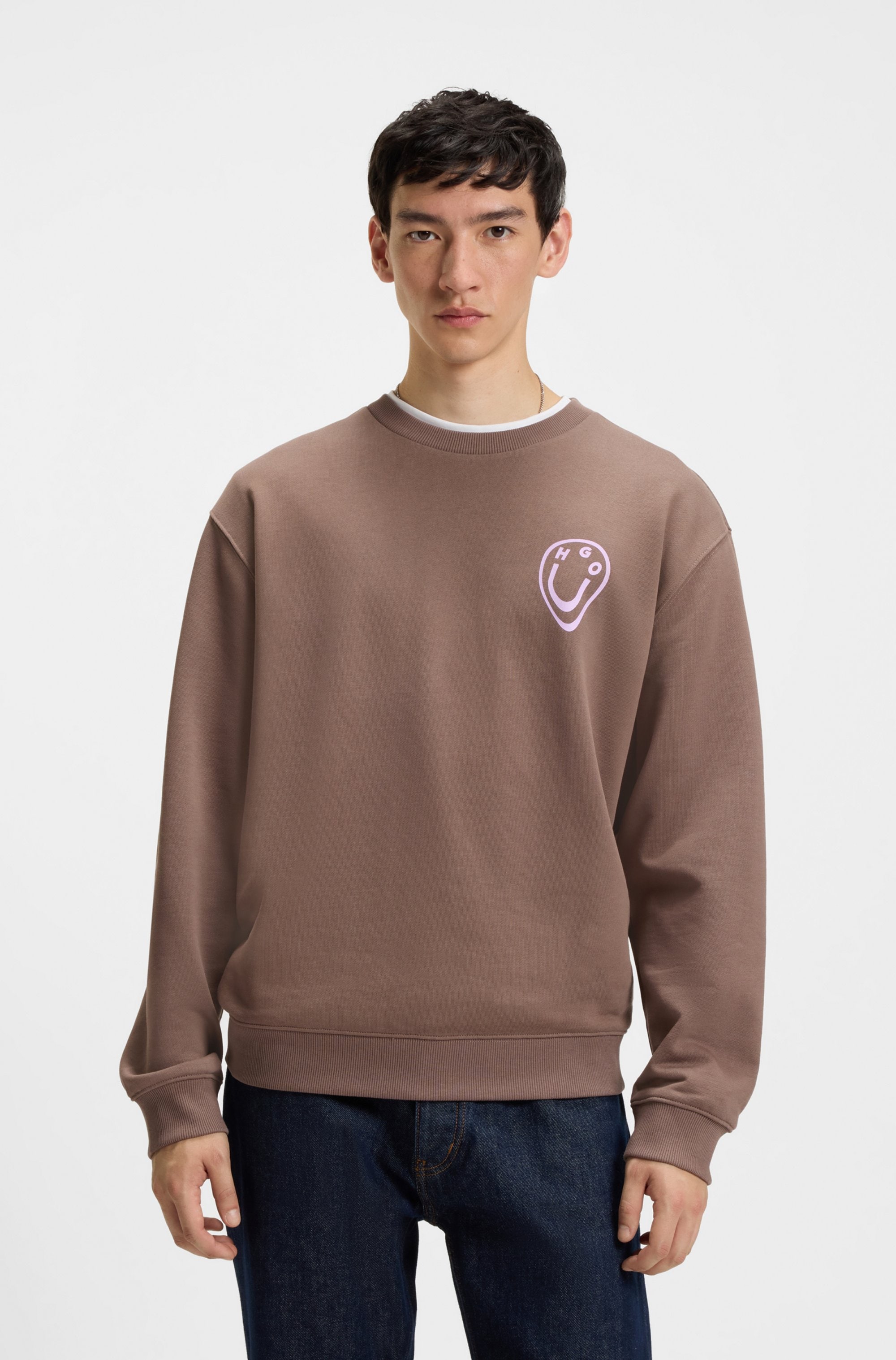 HUGO Blue Sweatshirt »Oversized Crew«, Rundhals, mit Print
